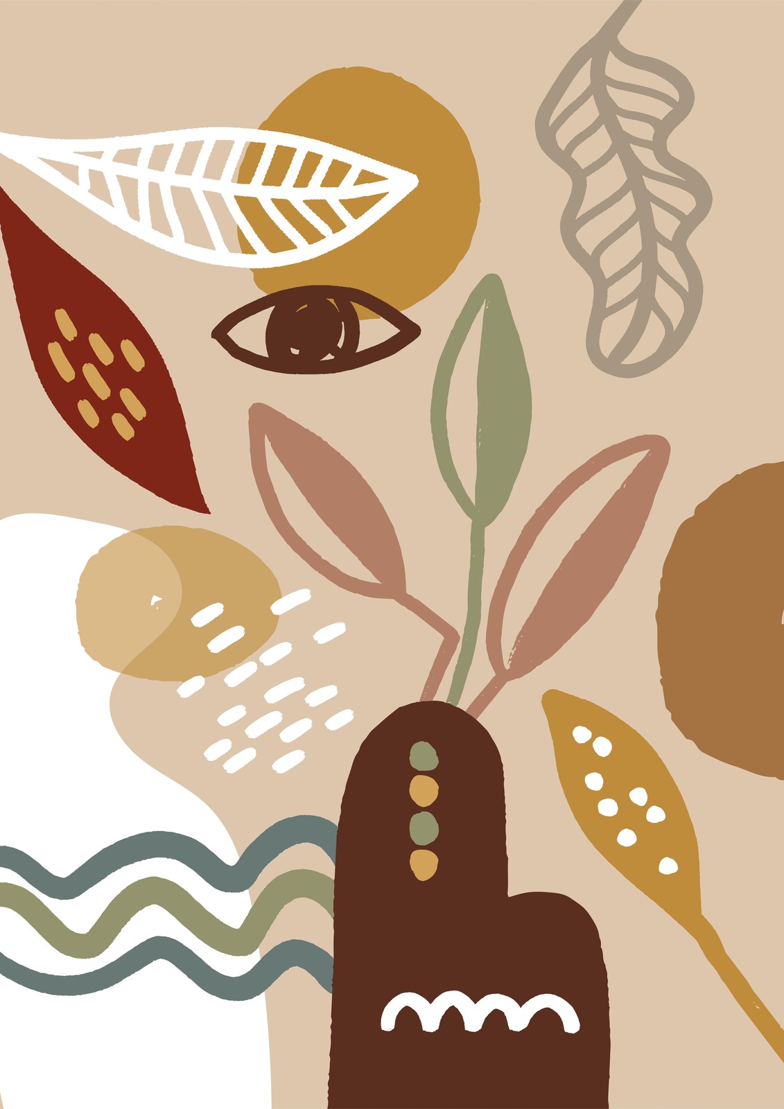 Abstract Boho Botanical Eye Wall Art