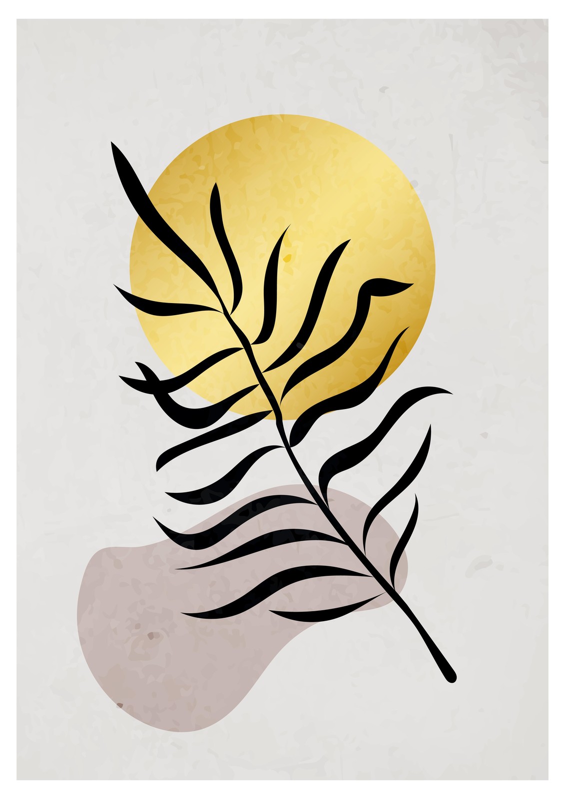 Golden Sun Boho Palm Leaf Wall Art
