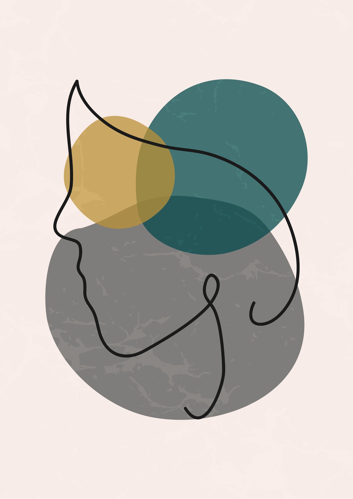 Abstract Face Boho Minimalist Wall Art