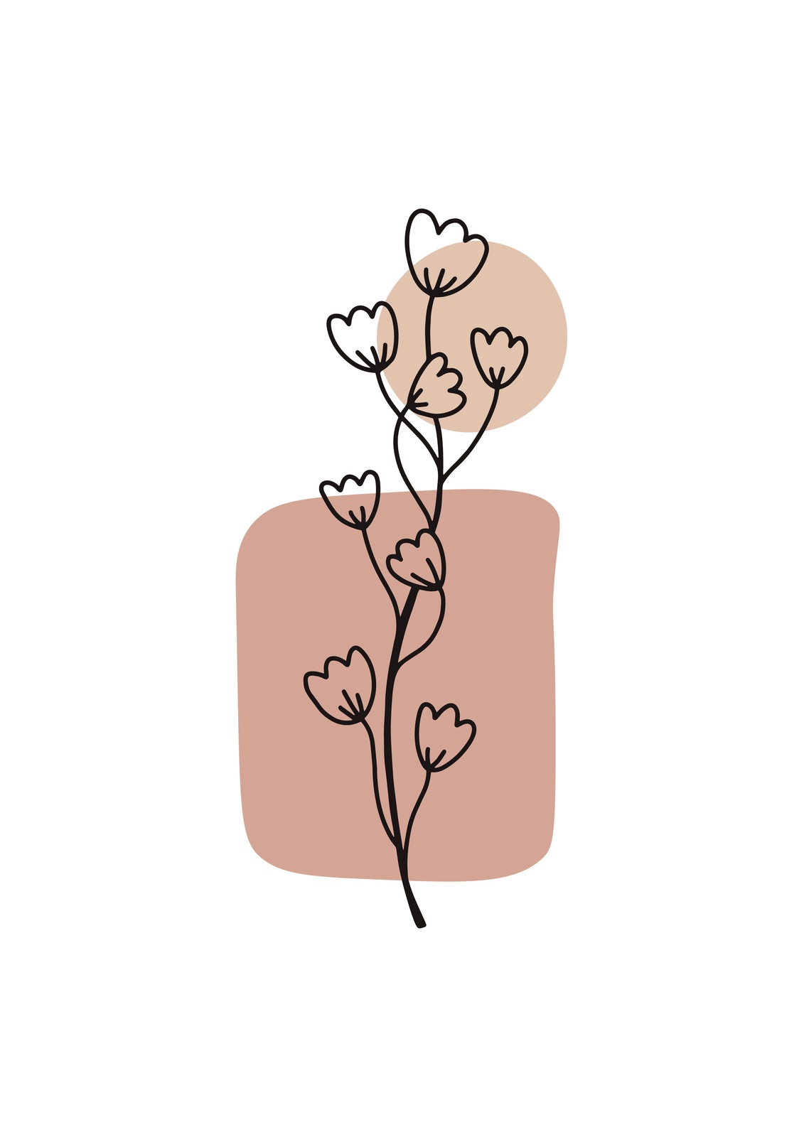 Boho Botanical Line Art Wall Art