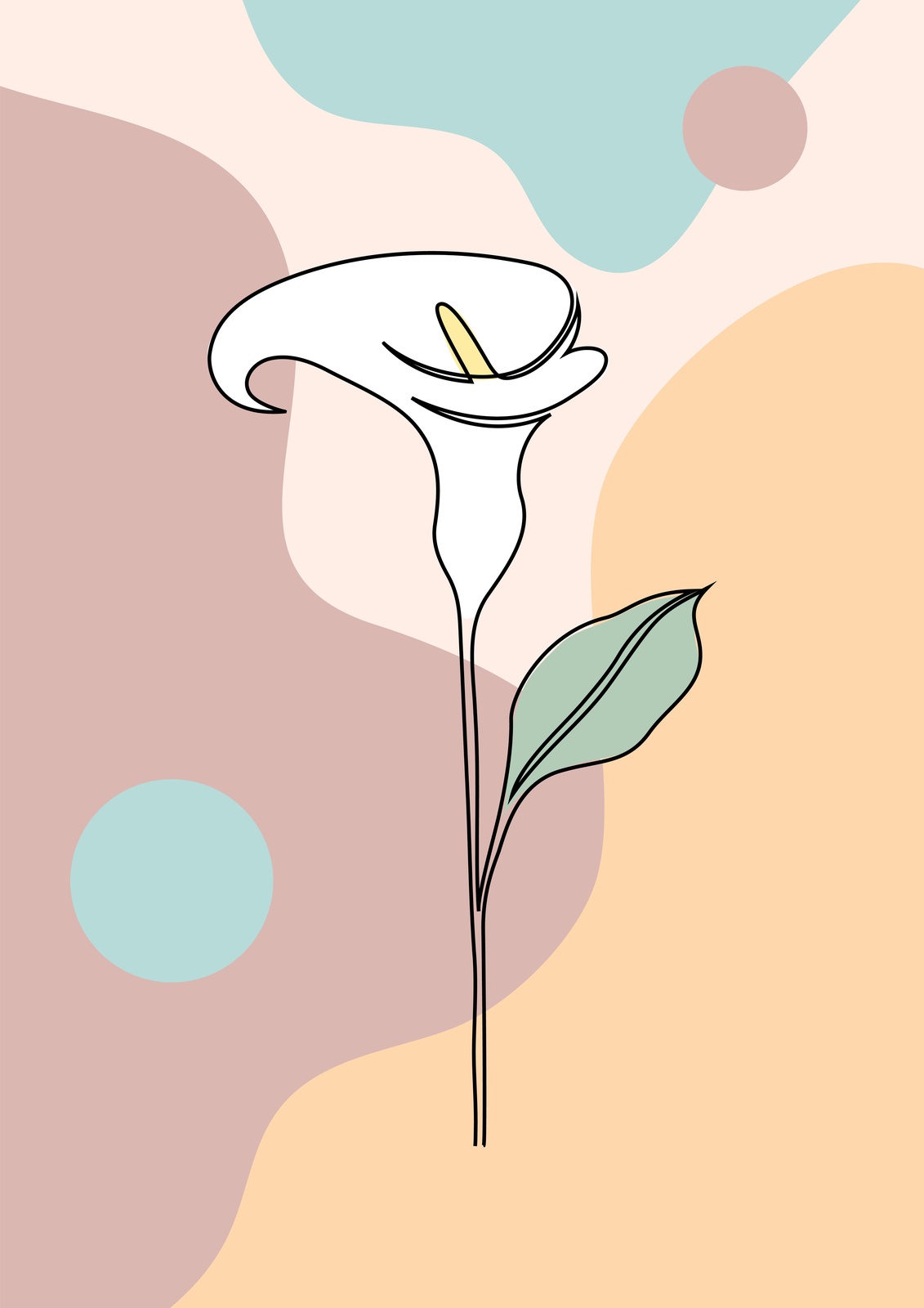 Minimalist Calla Lily Line Art Wall Art