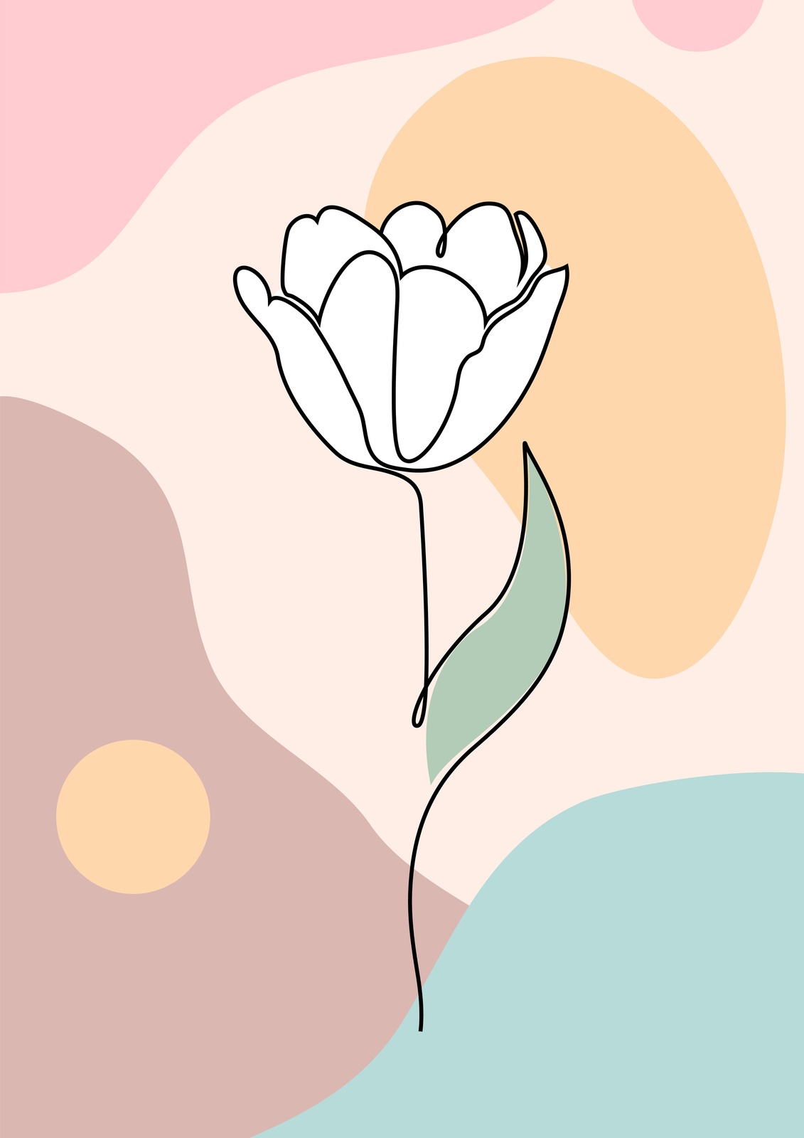 Minimalist Tulip Line Art Wall Art - Modern Floral Decor