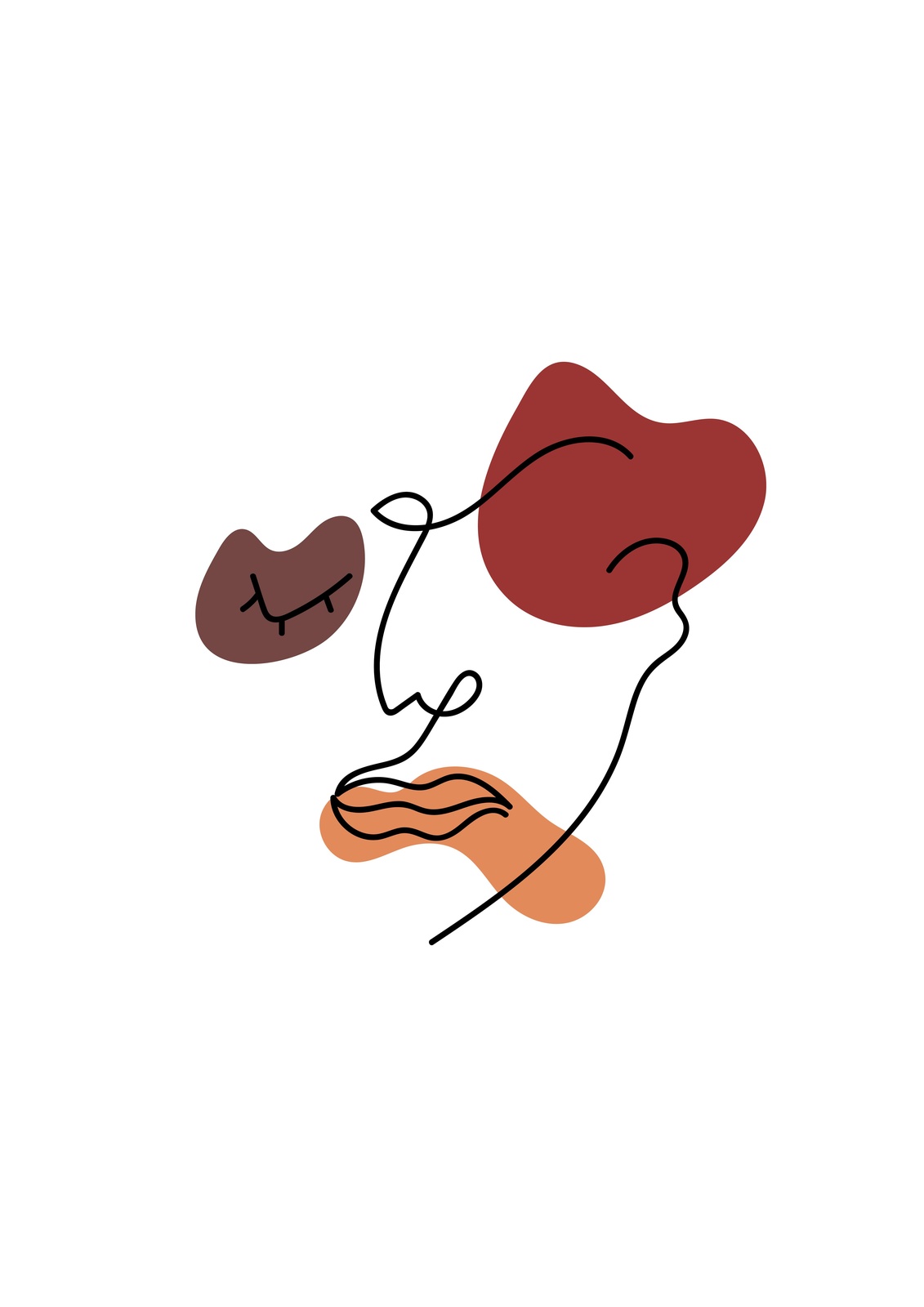 Abstract Face Minimalist Line Art Wall Art