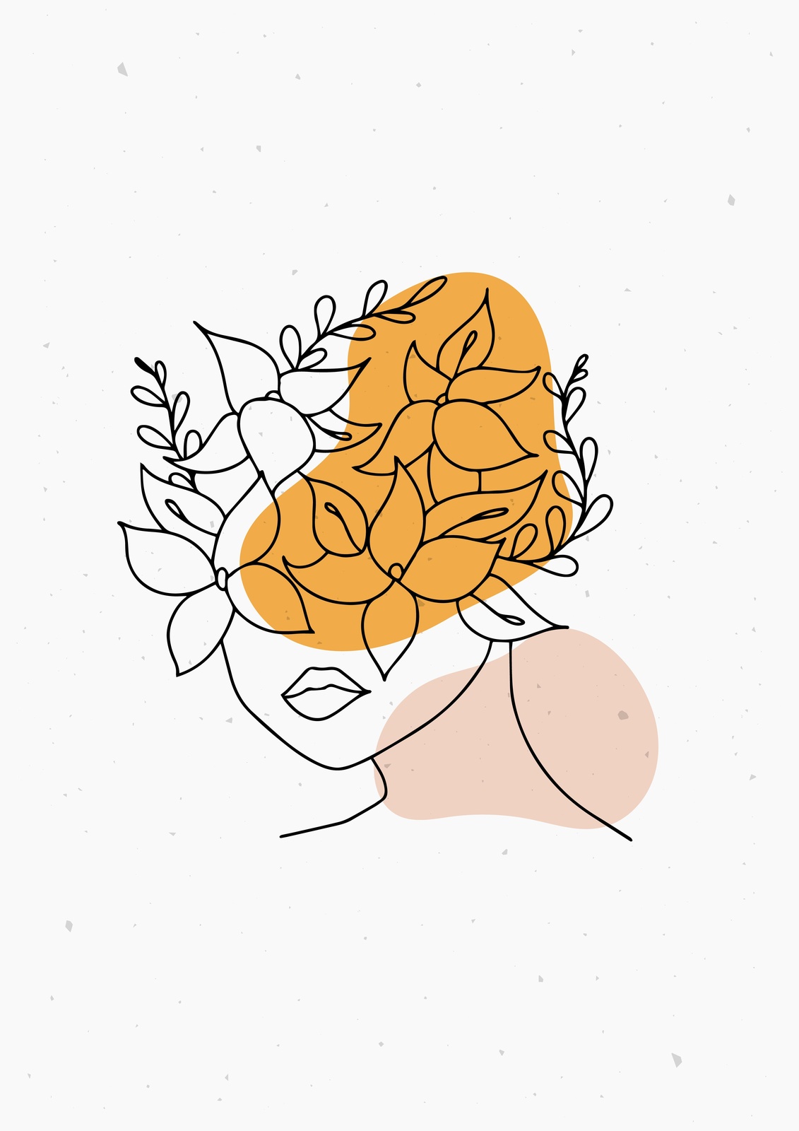 Minimalist Floral Face Line Art Wall Art