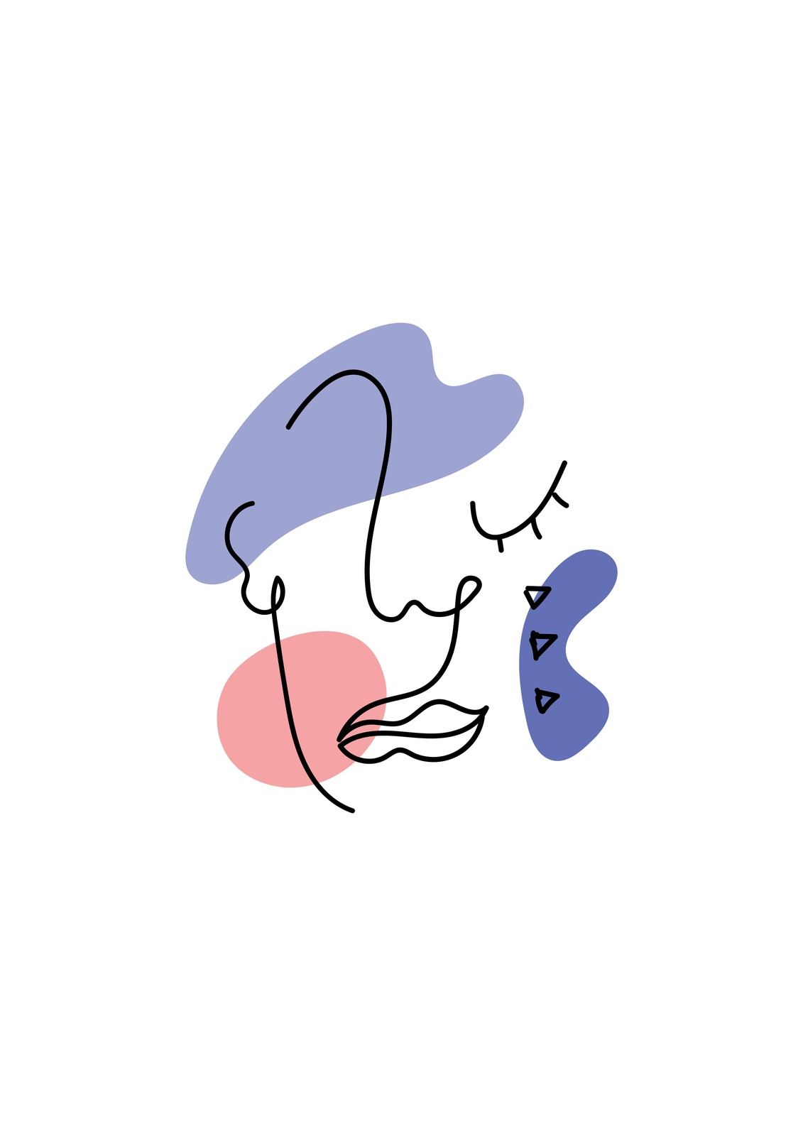 Modern Abstract Face Line Art Wall Art