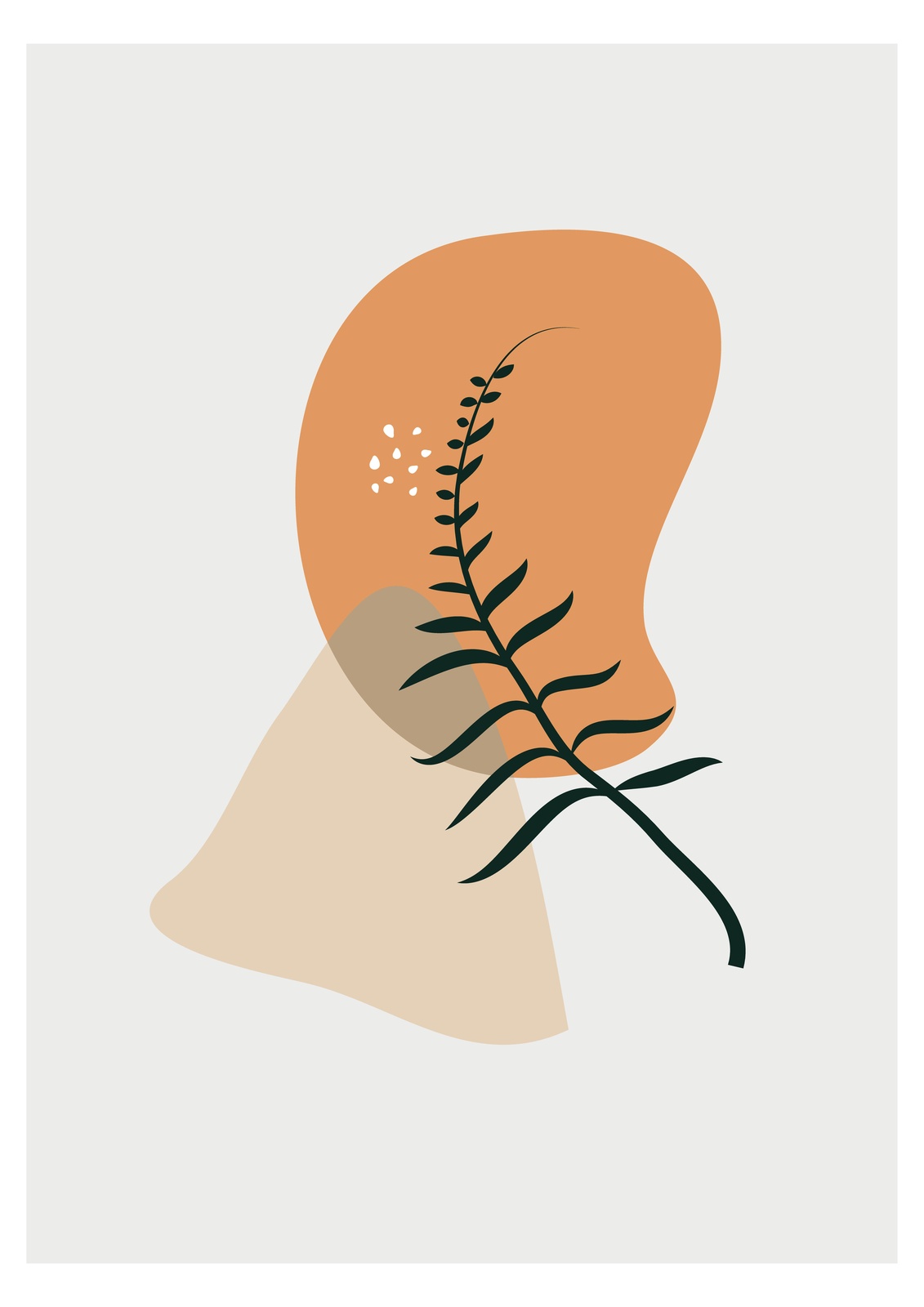 Boho Botanical Abstract Fern Wall Art