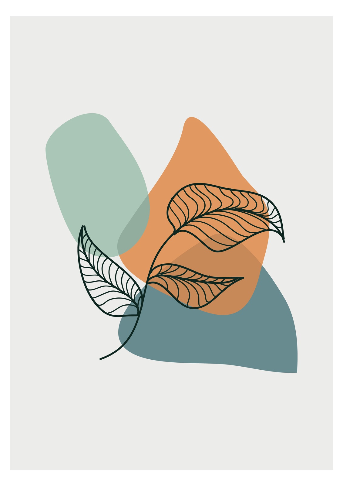 Abstract Botanical Leaves Wall Art Wall Art