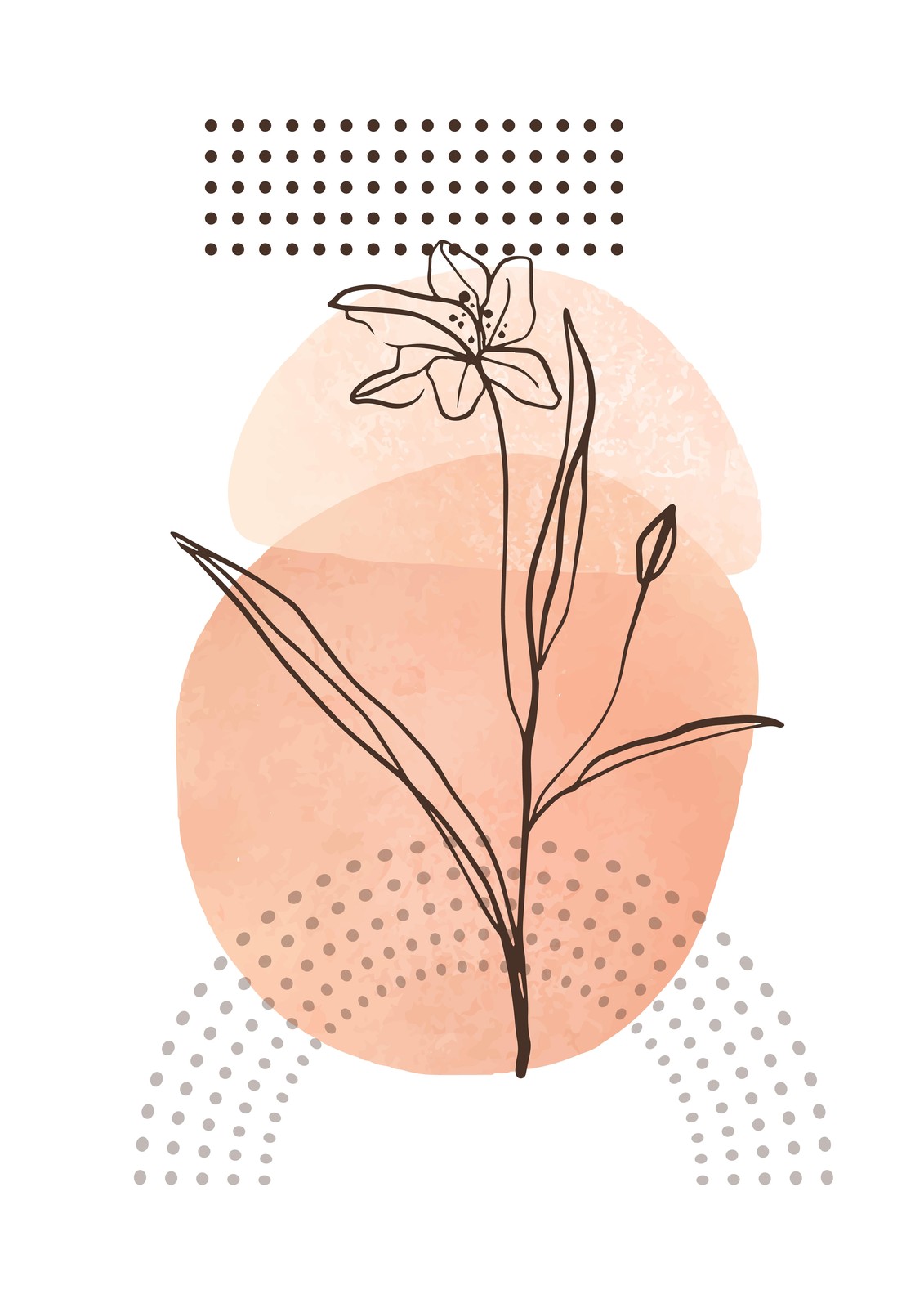 Boho Abstract Floral Line Art Wall Art