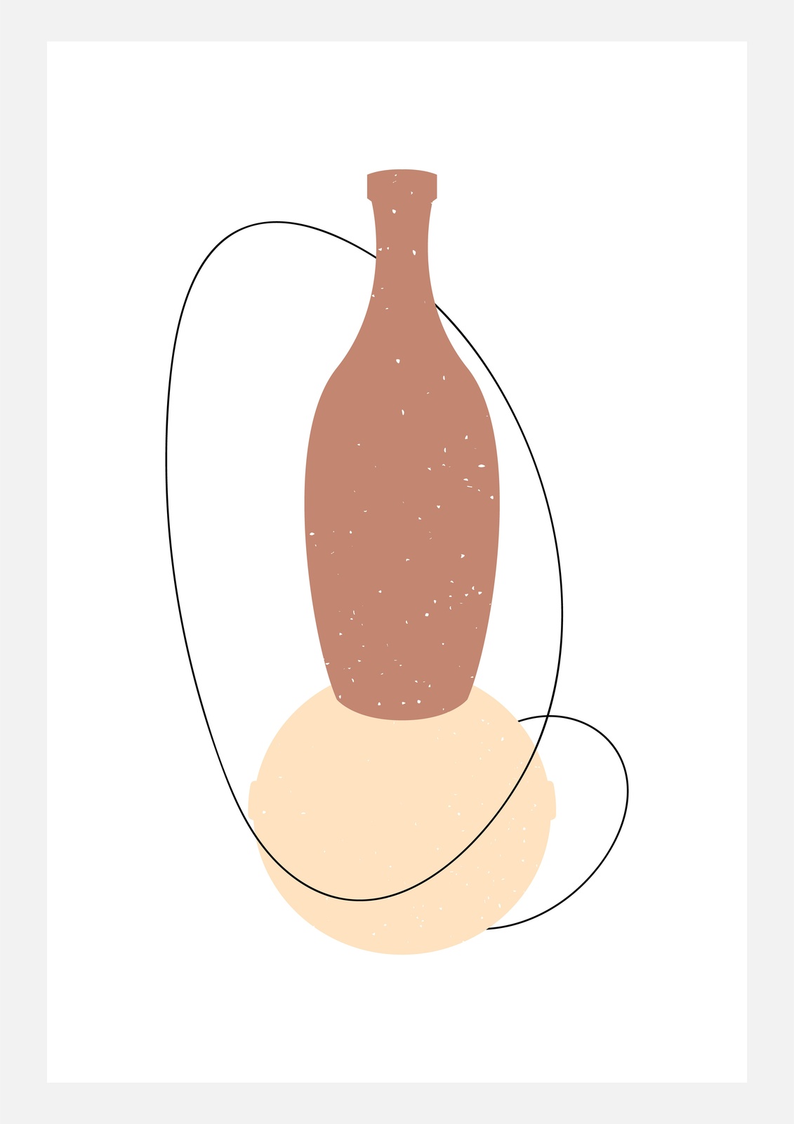 Modern Terracotta Vase Abstract Art Wall Art