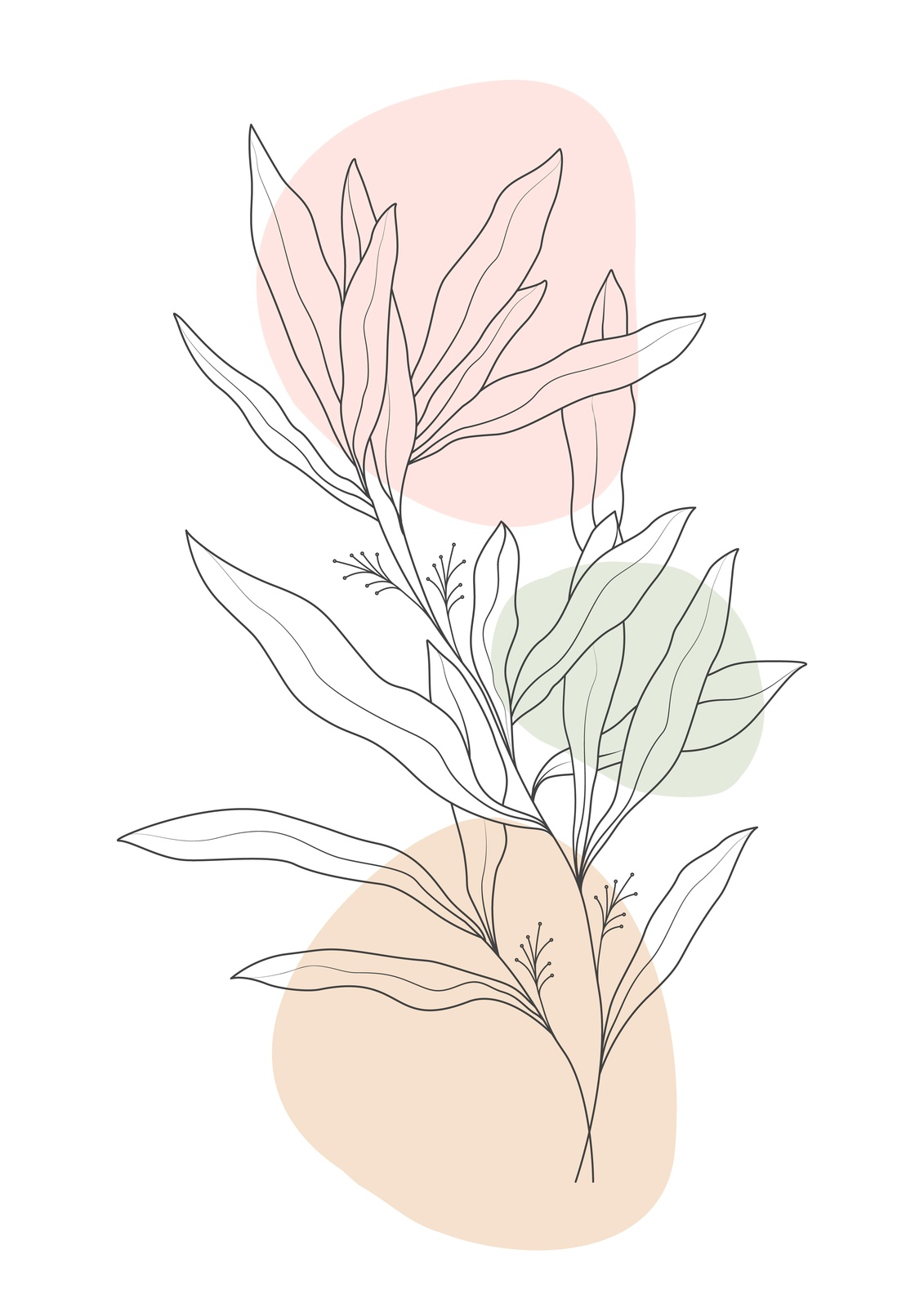 Modern Botanical Line Art Wall Art