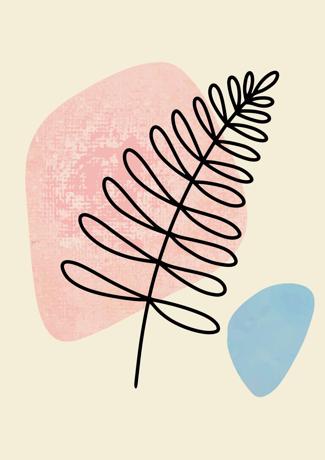 Abstract Fern & Shapes Wall Art