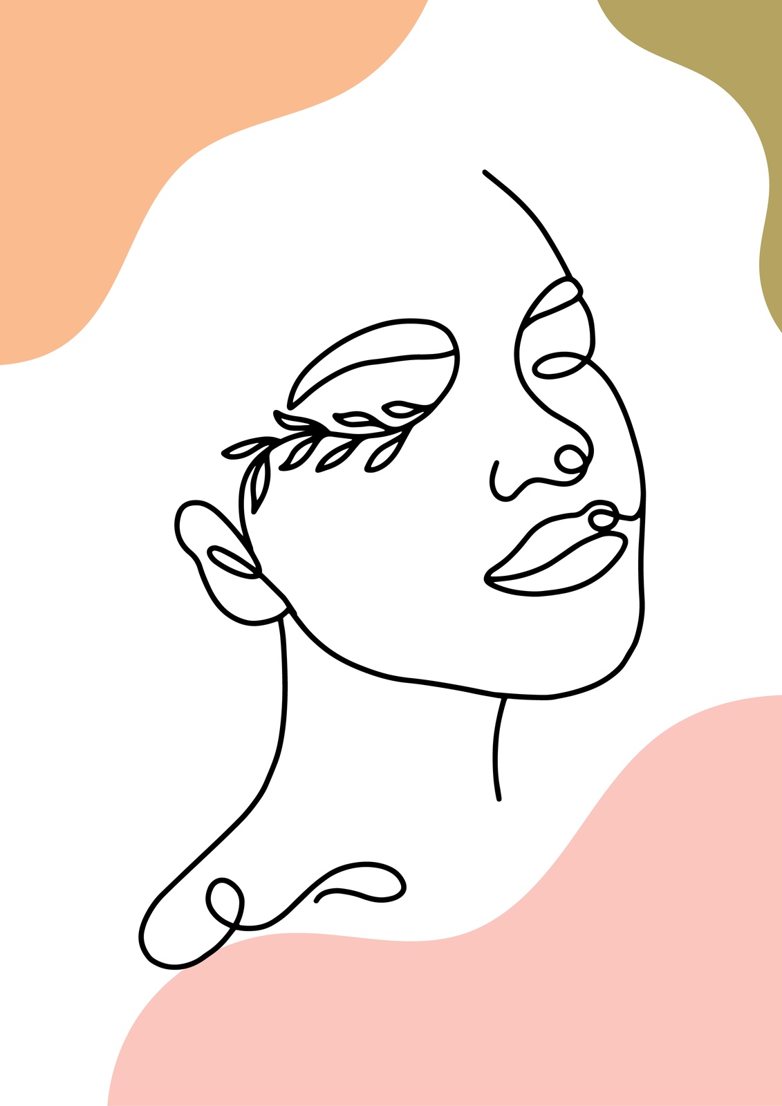 Minimalist Line Art Woman Face Wall Art