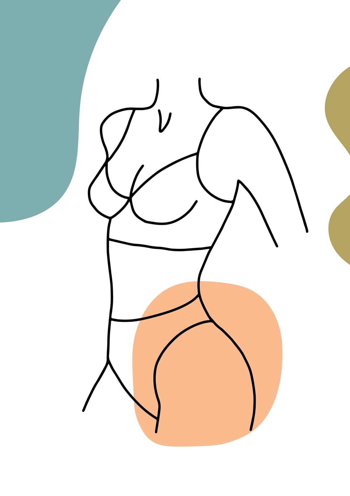 Abstract Body Line Art Wall Art