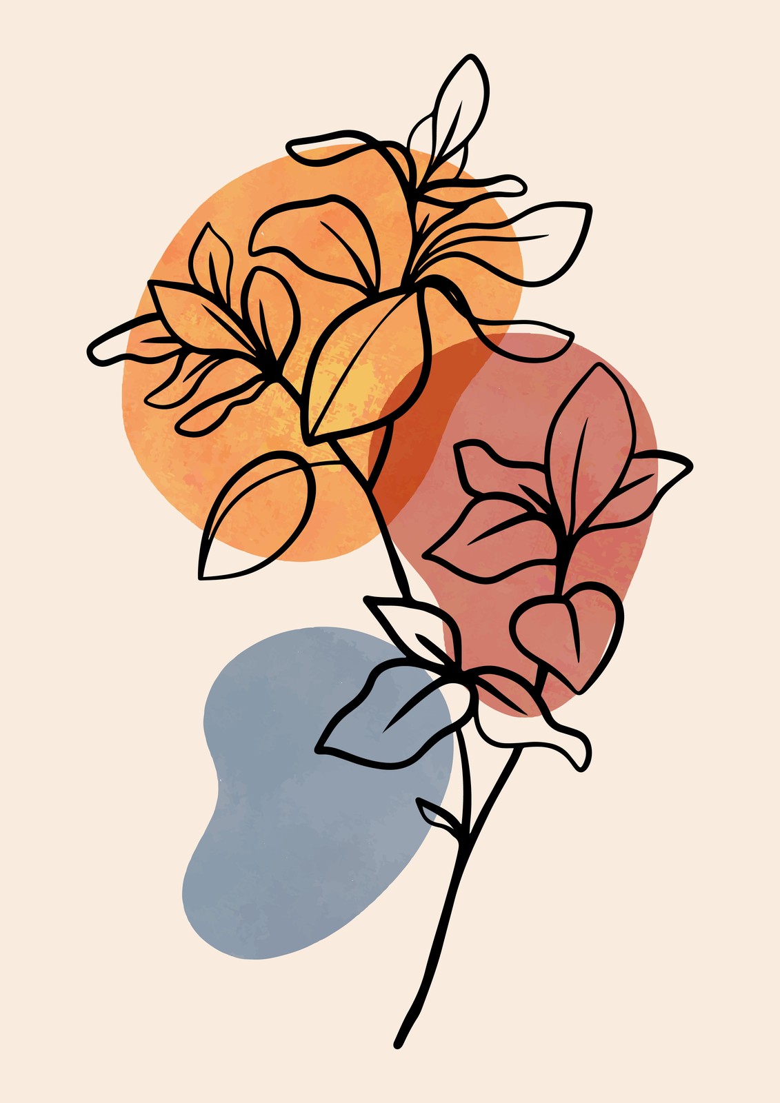 Abstract Botanical Line Art Wall Art
