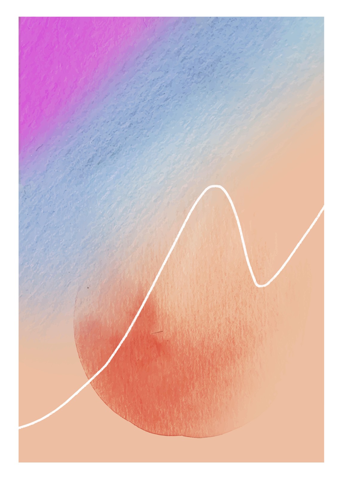 Abstract Gradient Wave Wall Art