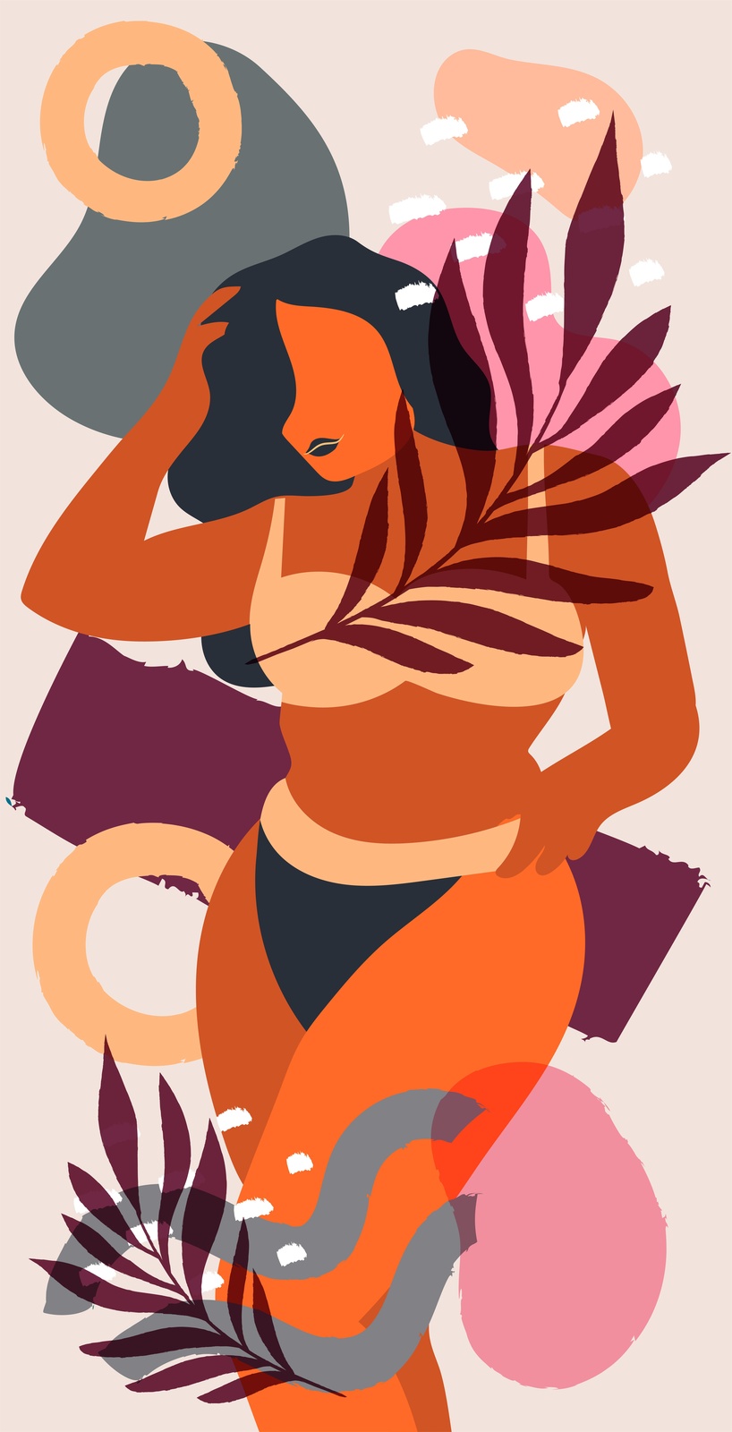 Bohemian Body Abstract Woman Wall Art