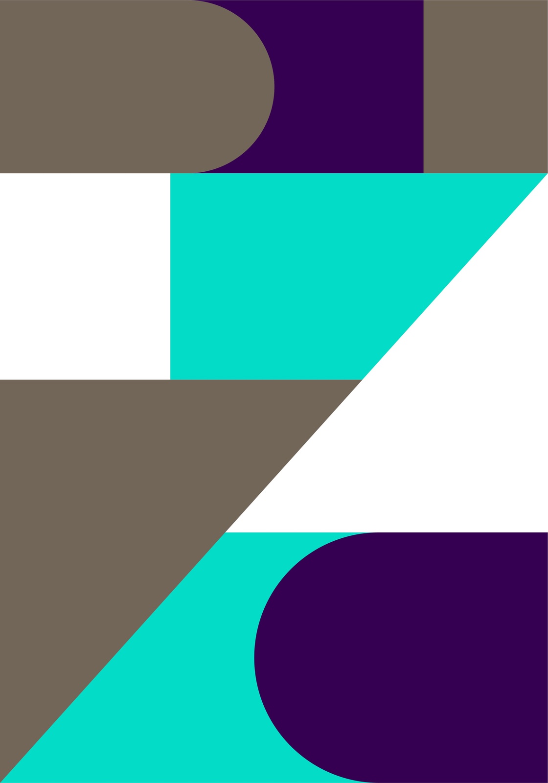 Modern Geometric Teal & Plum Wall Art