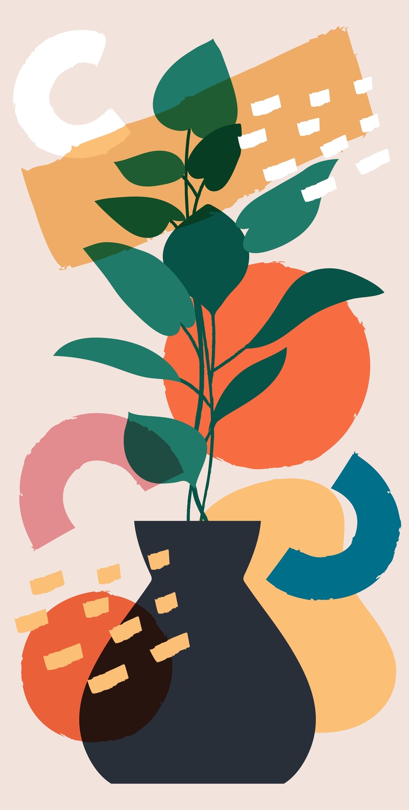 Mid-Century Modern Plant Art Wall Art