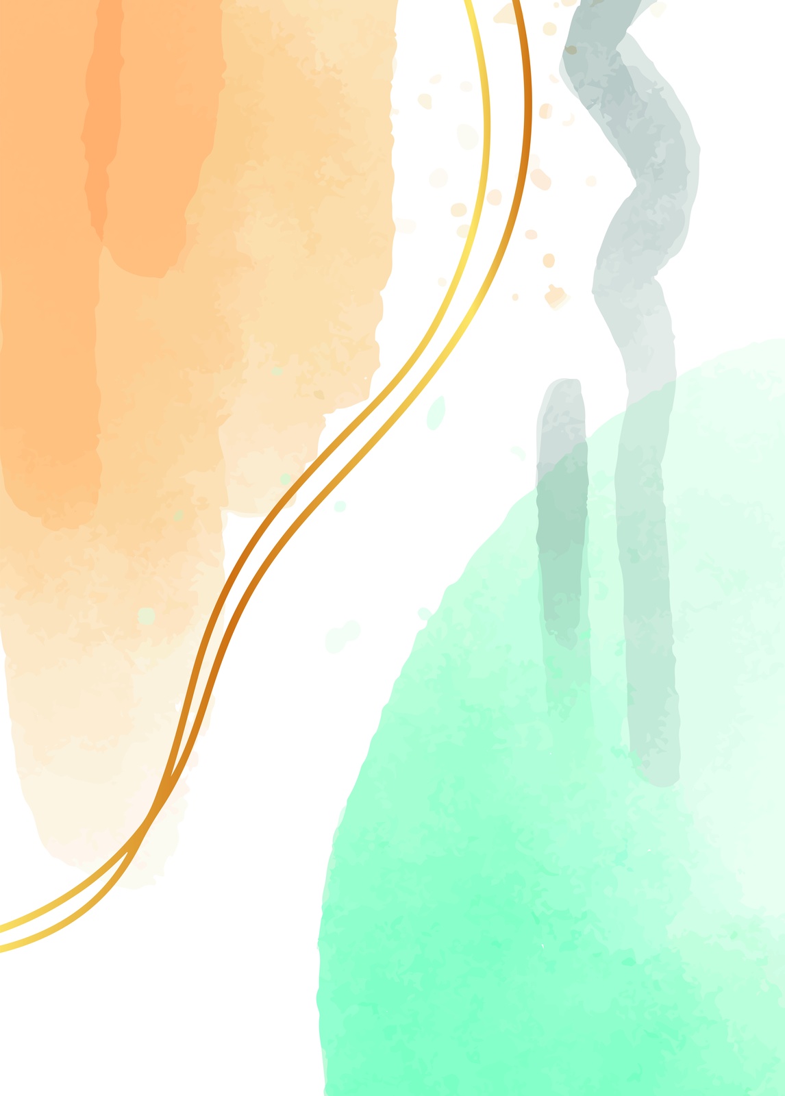 Abstract Watercolor & Gold Splash Wall Art