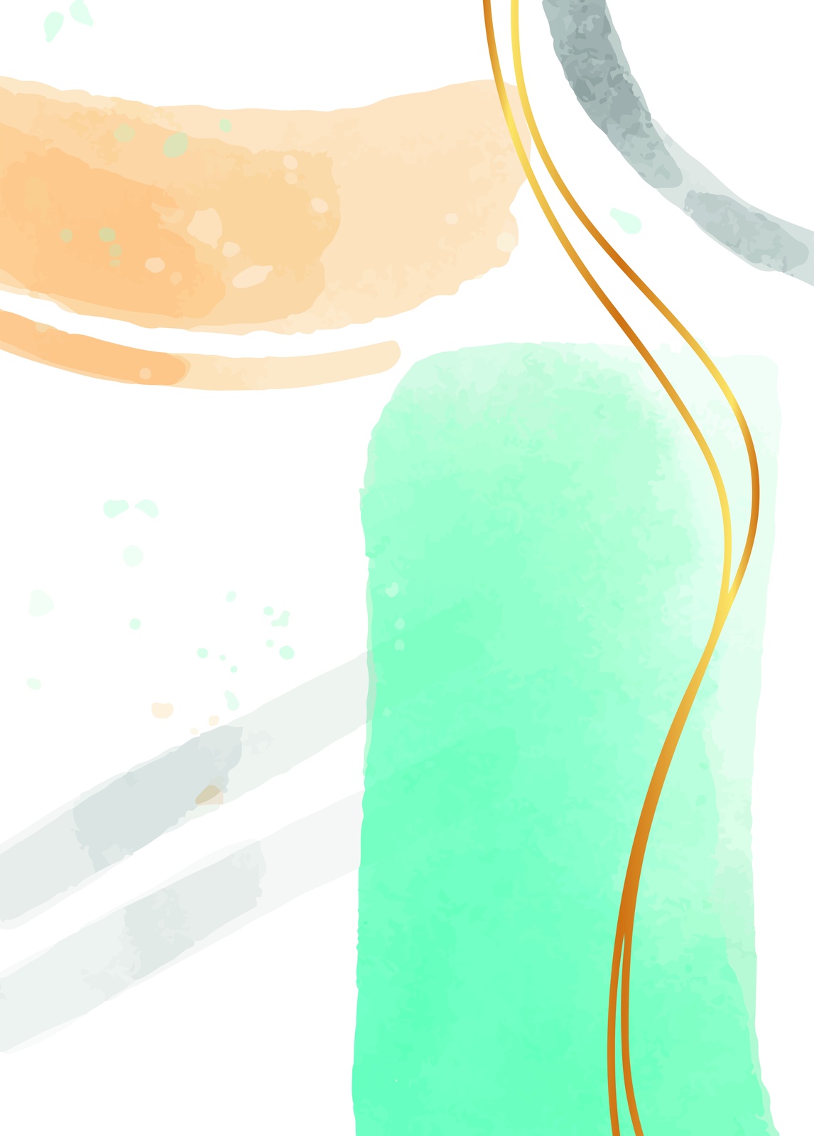 Modern Mint Abstract Gold Lines Wall Art