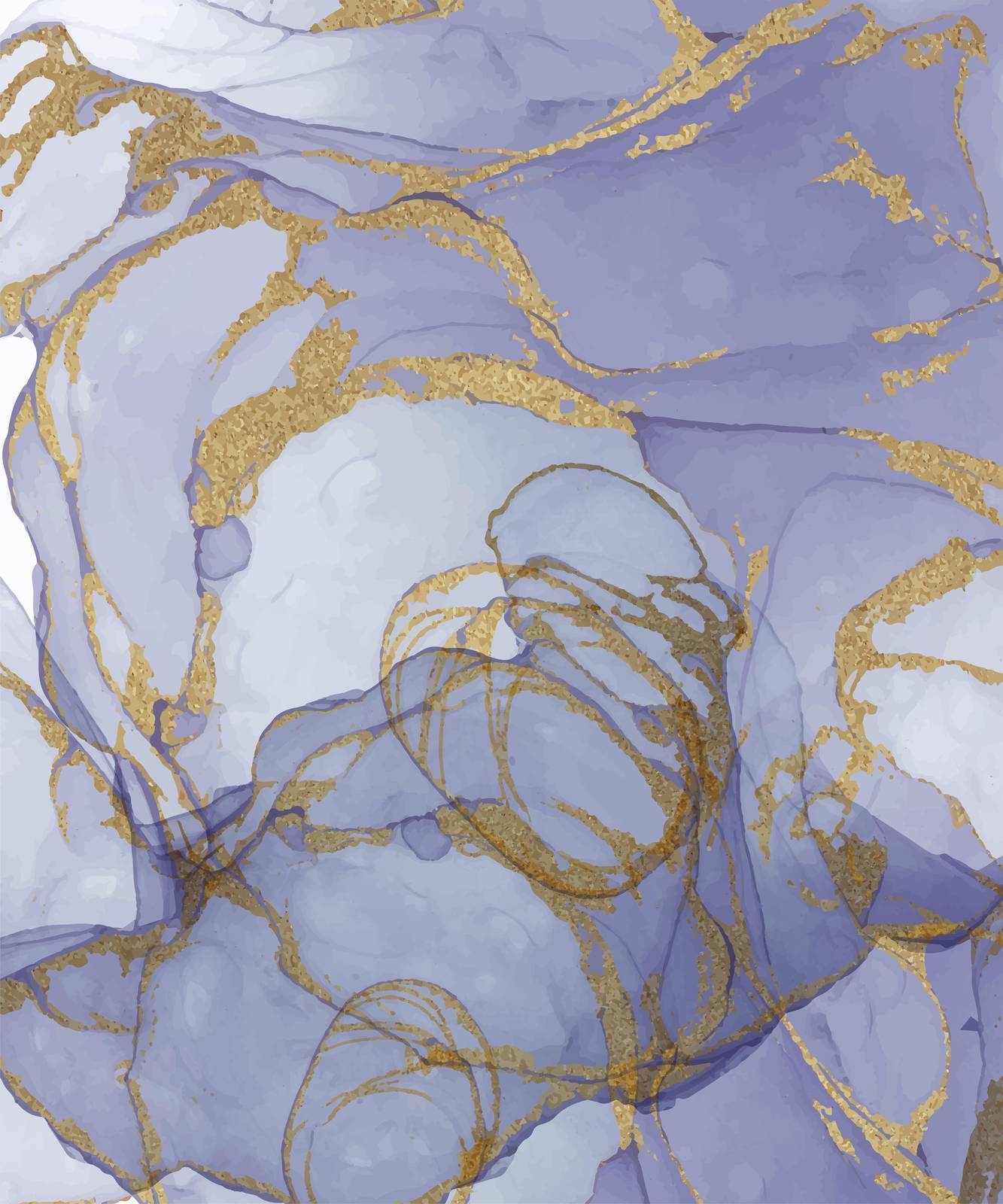 Luxe Lavender & Gold Swirl Wall Art