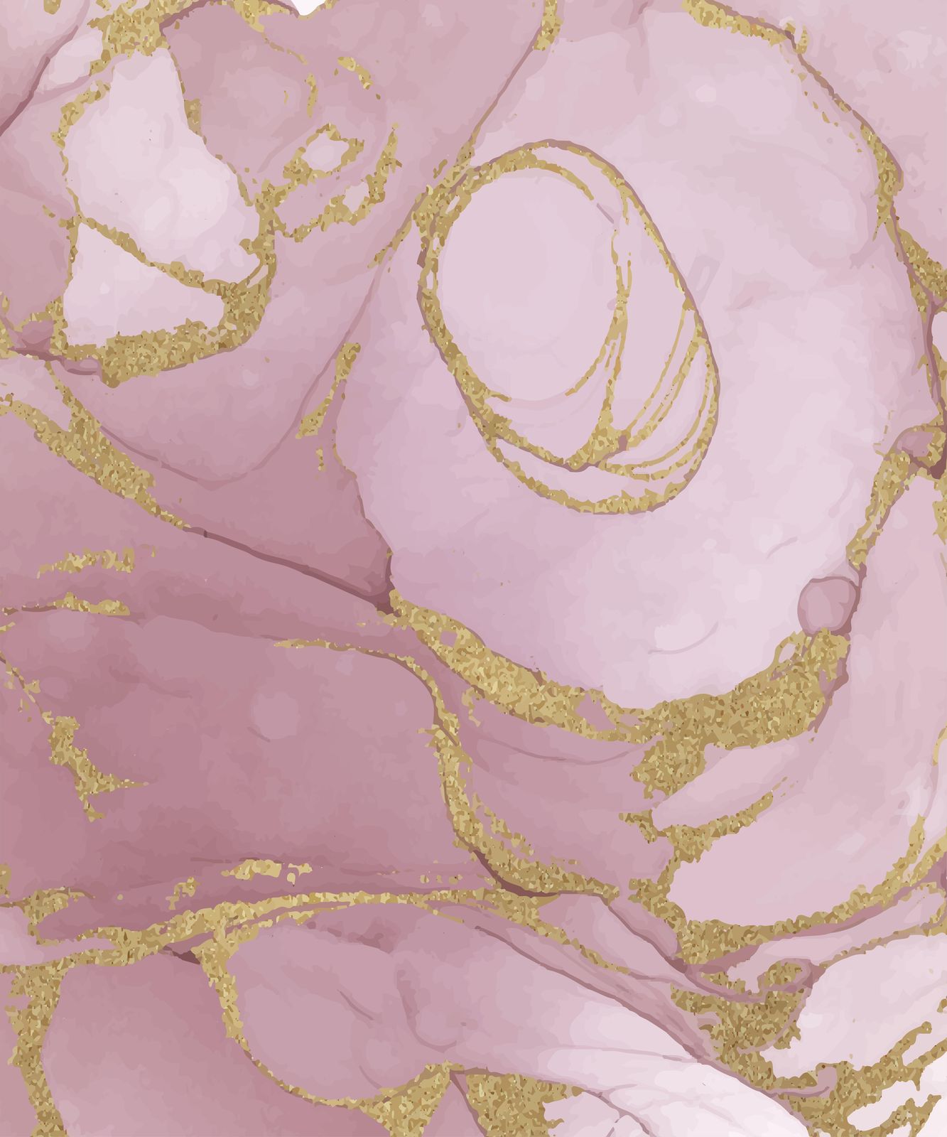 Dusty Rose & Gold Abstract Marble Wall Art