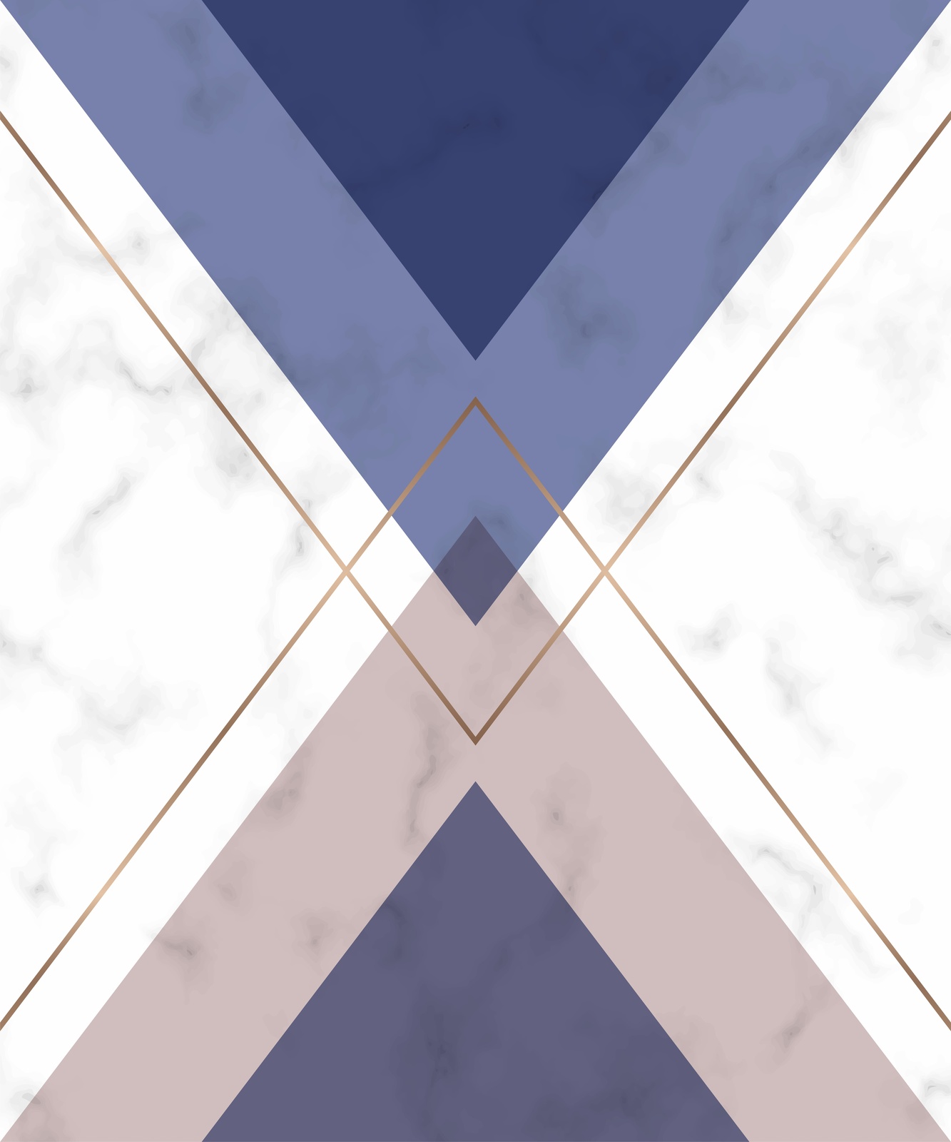 Geometric Marble Abstract Gold Lines Wall Art