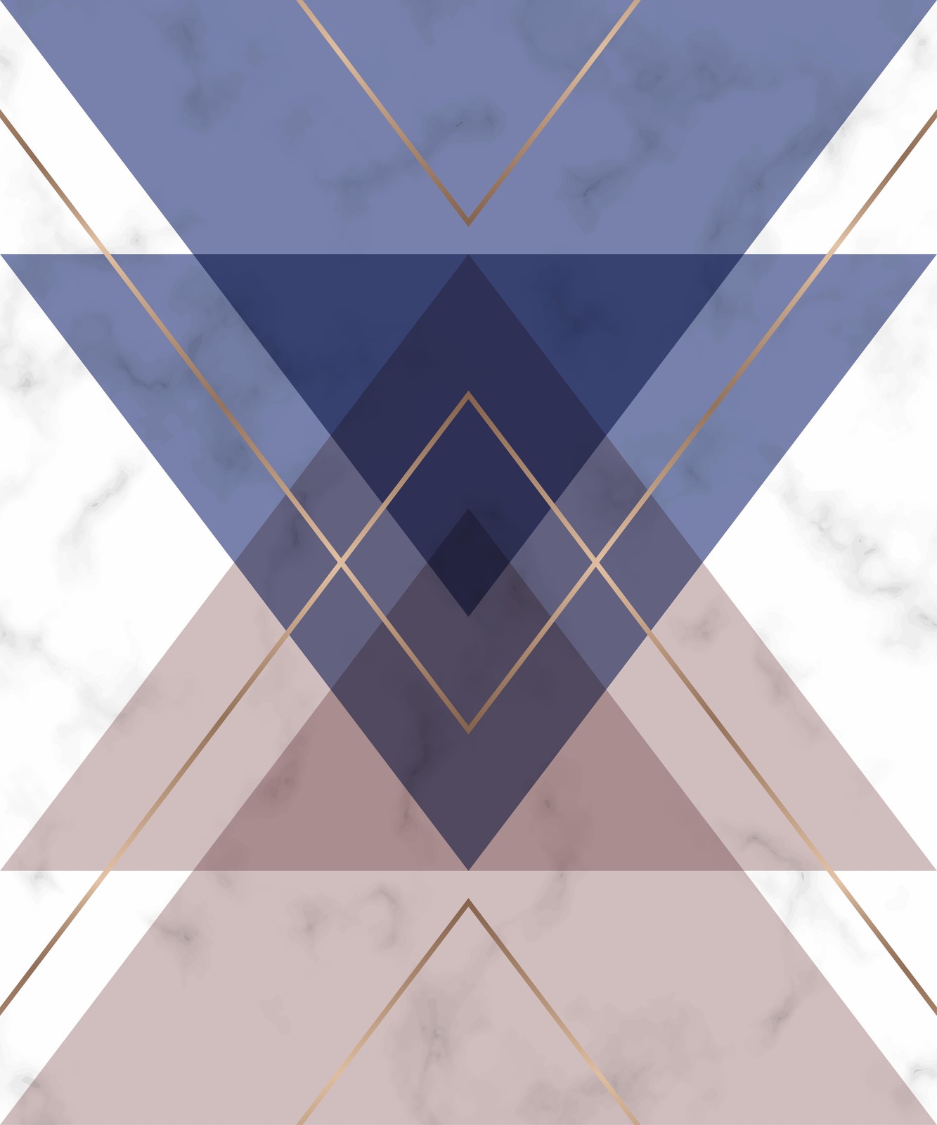 Geometric Marble & Rose Gold Wall Art