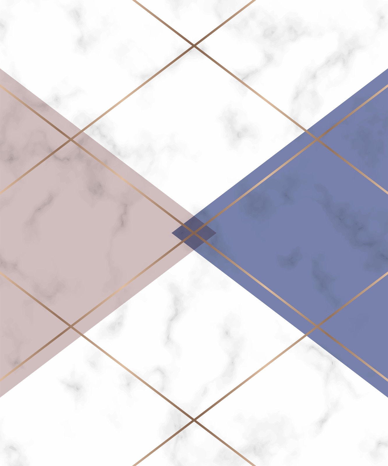 Geometric Marble Blush & Blue Wall Art
