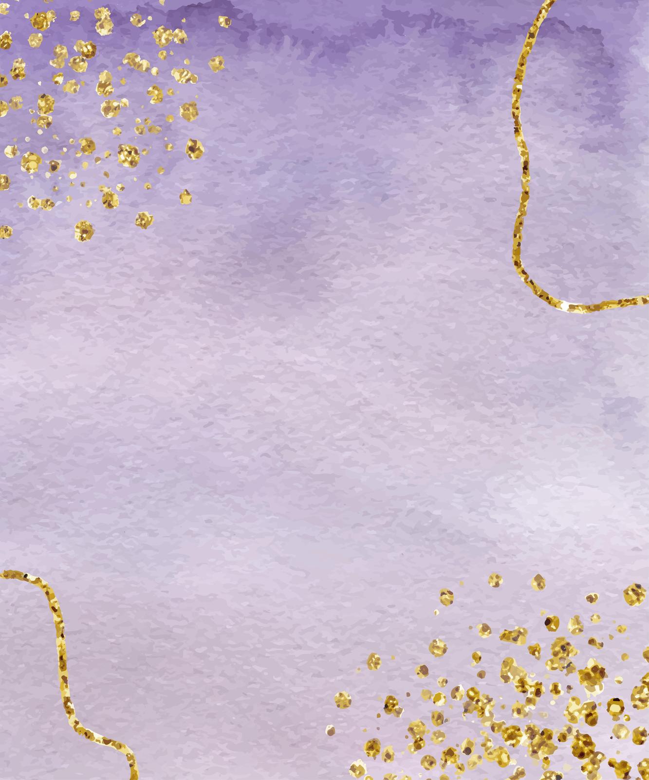 Elegant Lavender Gold Glitter Confetti Wall Art