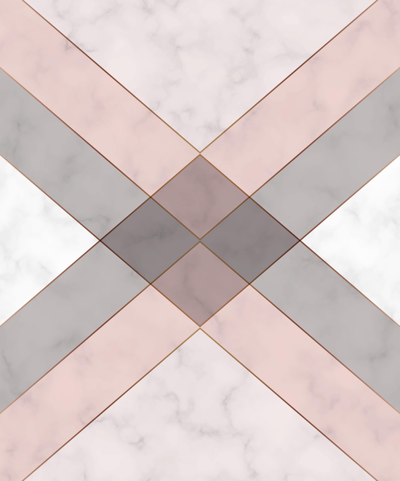 Modern Geometric Marble Rose Gold Wall Art