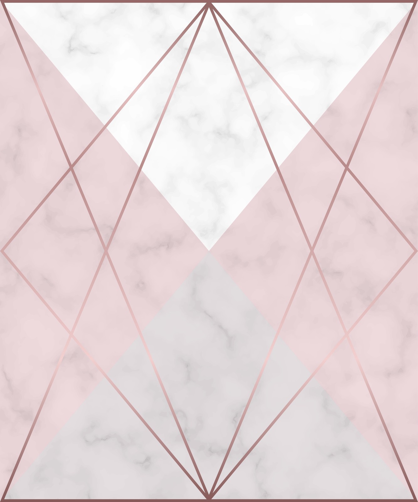 Geometric Blush Marble Rose Gold Wall Art