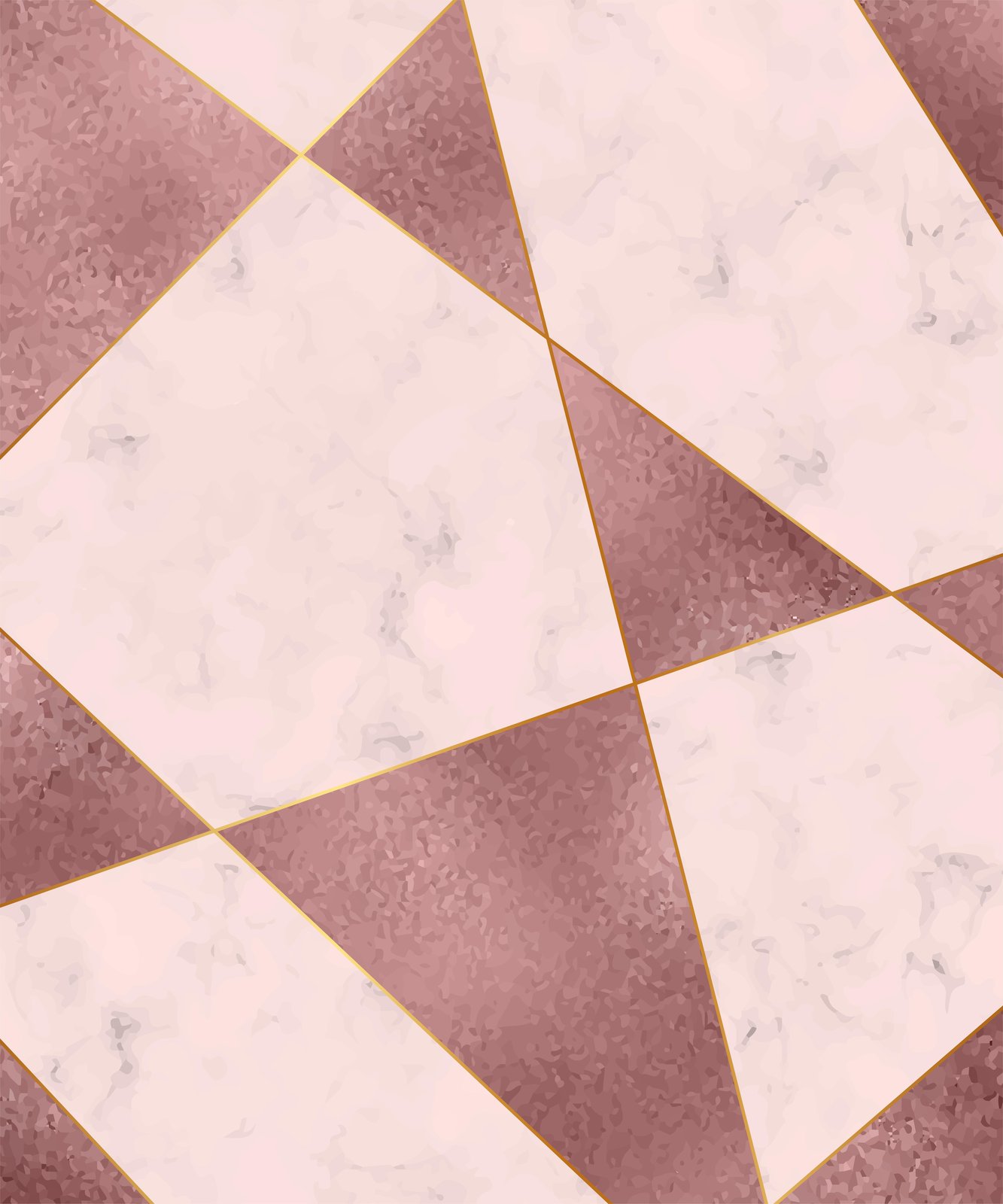Elegant Rose Gold Geometric Marble Wall Art