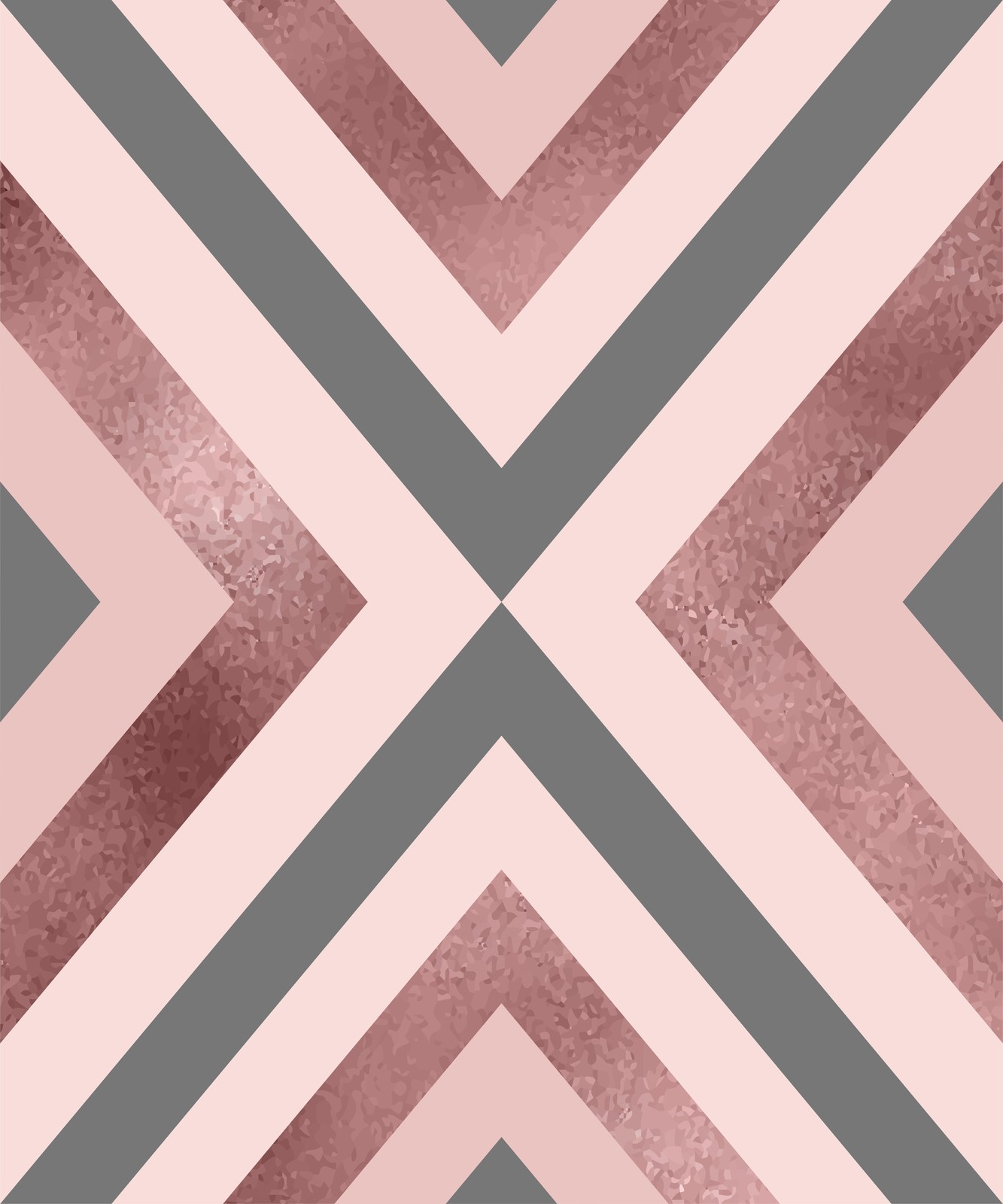 Rose Gold Chevron Geometric Wall Art