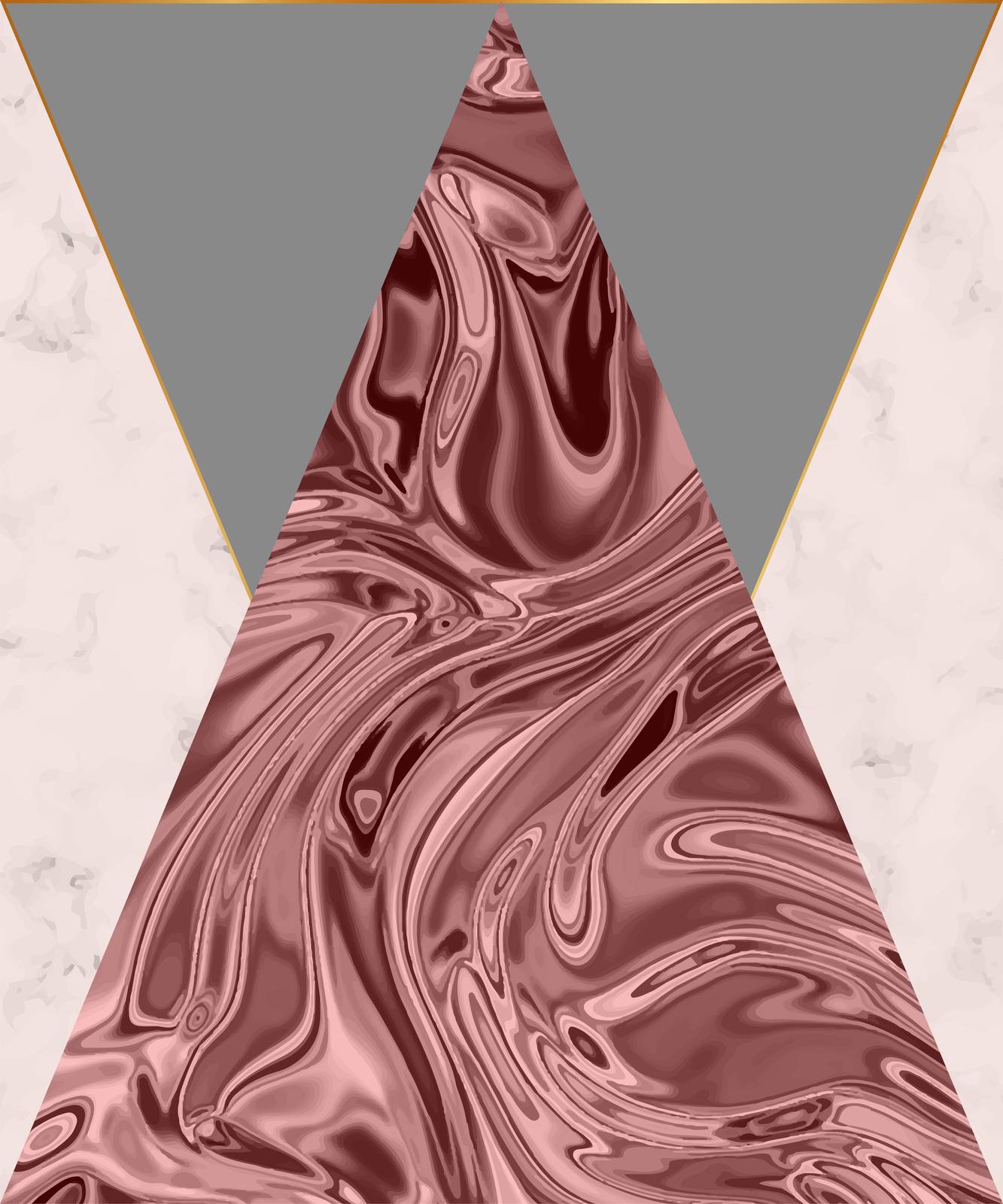 Rose Gold Swirl Geometric Wall Art