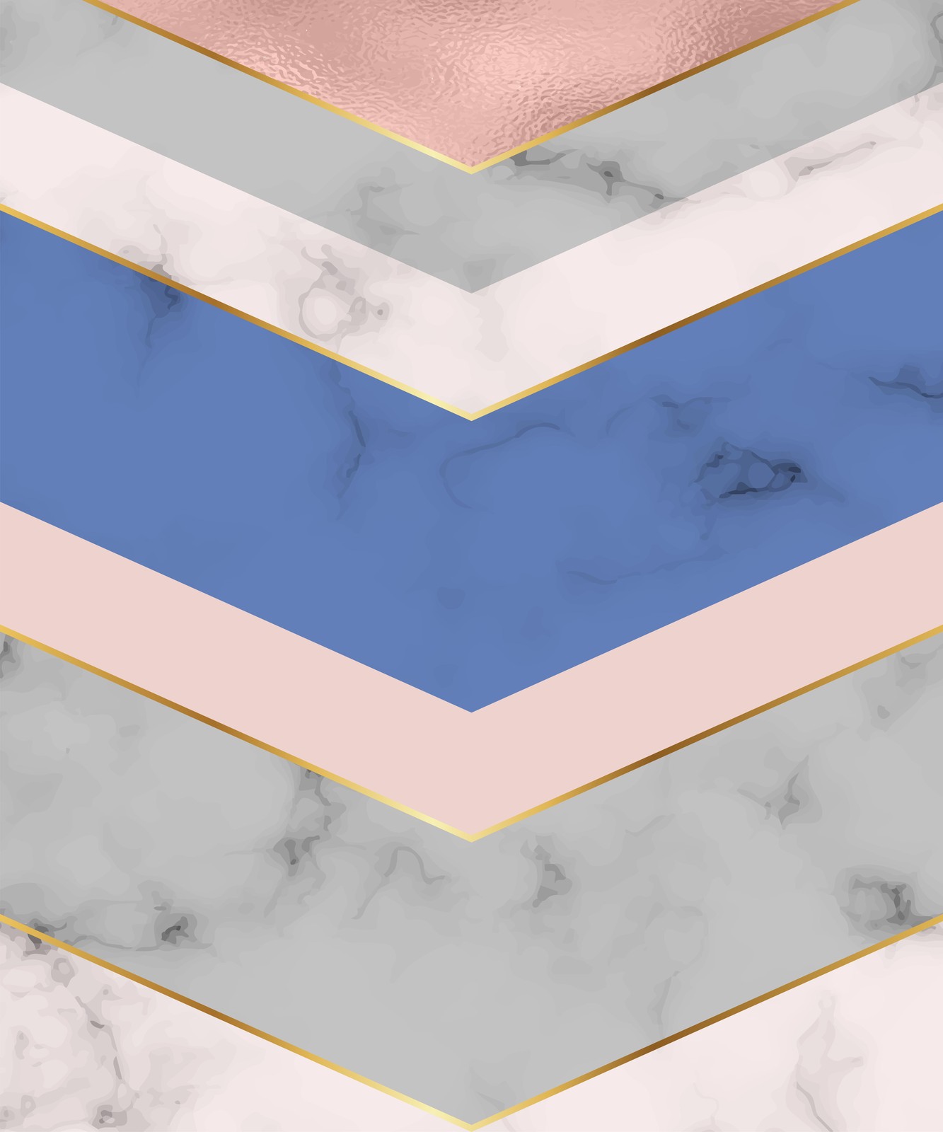 Geometric Marble & Rose Gold Wall Art
