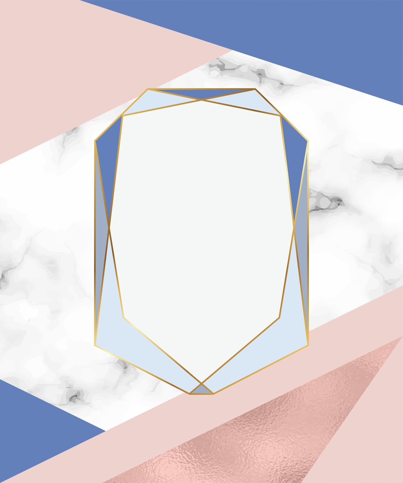 Geometric Marble Gold Framed Wall Art