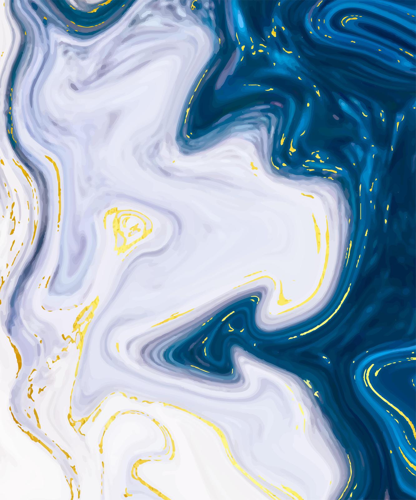 Elegant Navy Blue Gold Marble Wall Art