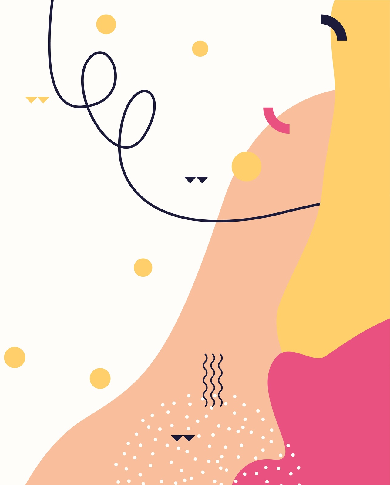 Playful Abstract Geometric Shapes Wall Art