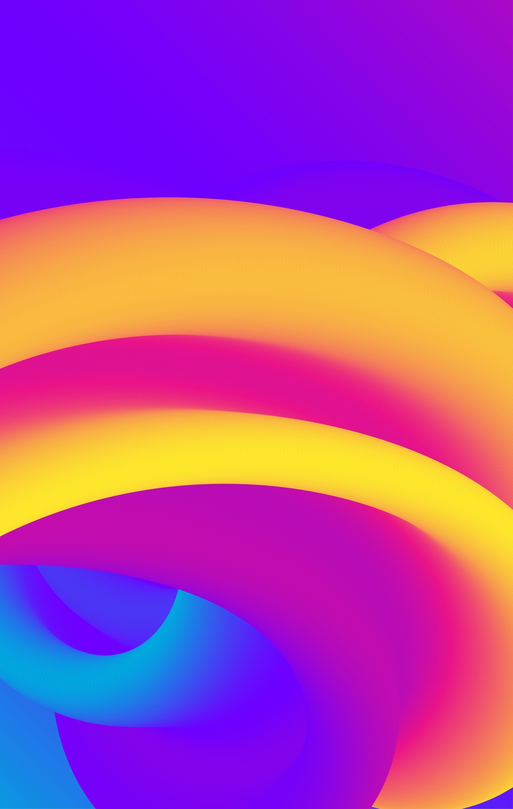 Vibrant Swirl Abstract Yellow Magenta Purple Wall Art