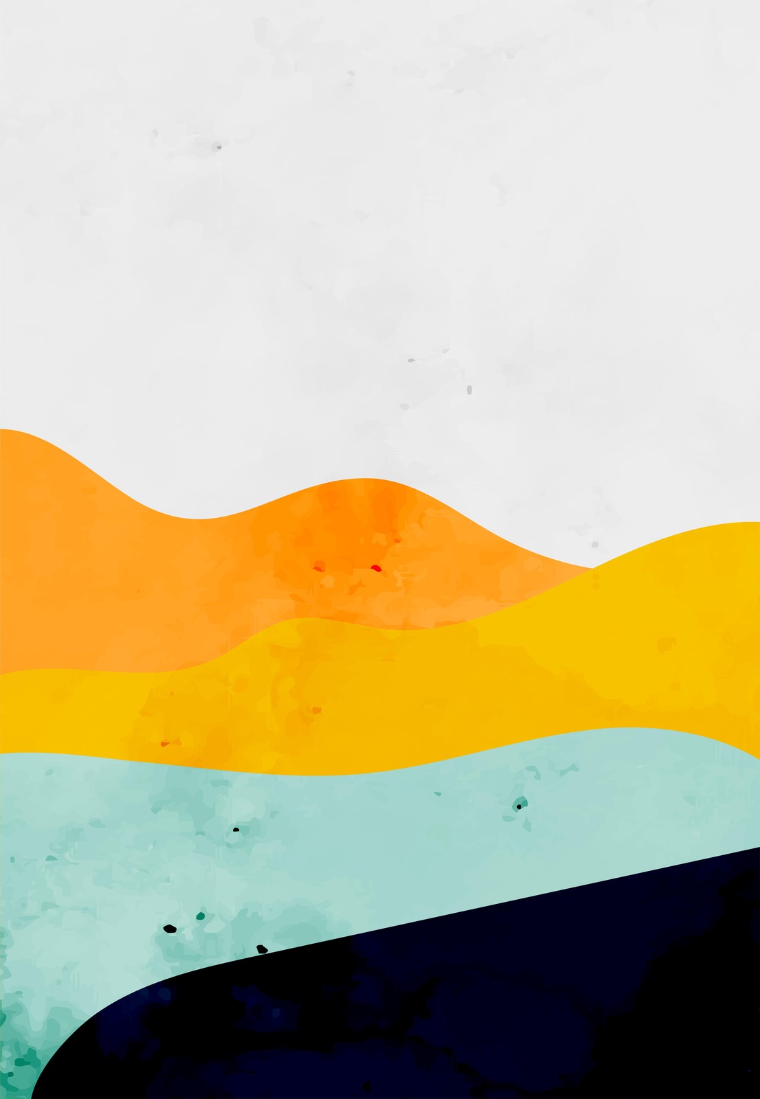 Abstract Sunset Landscape Wall Art