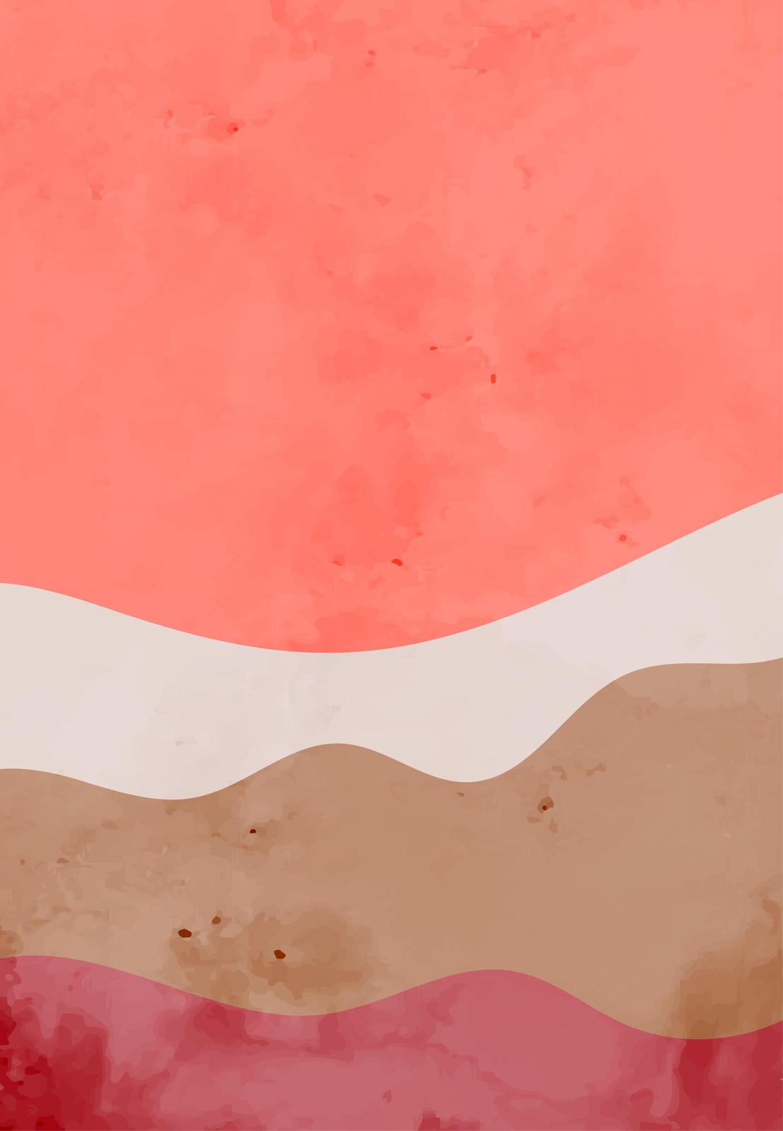 Abstract Coral Landscape Wall Art Wall Art