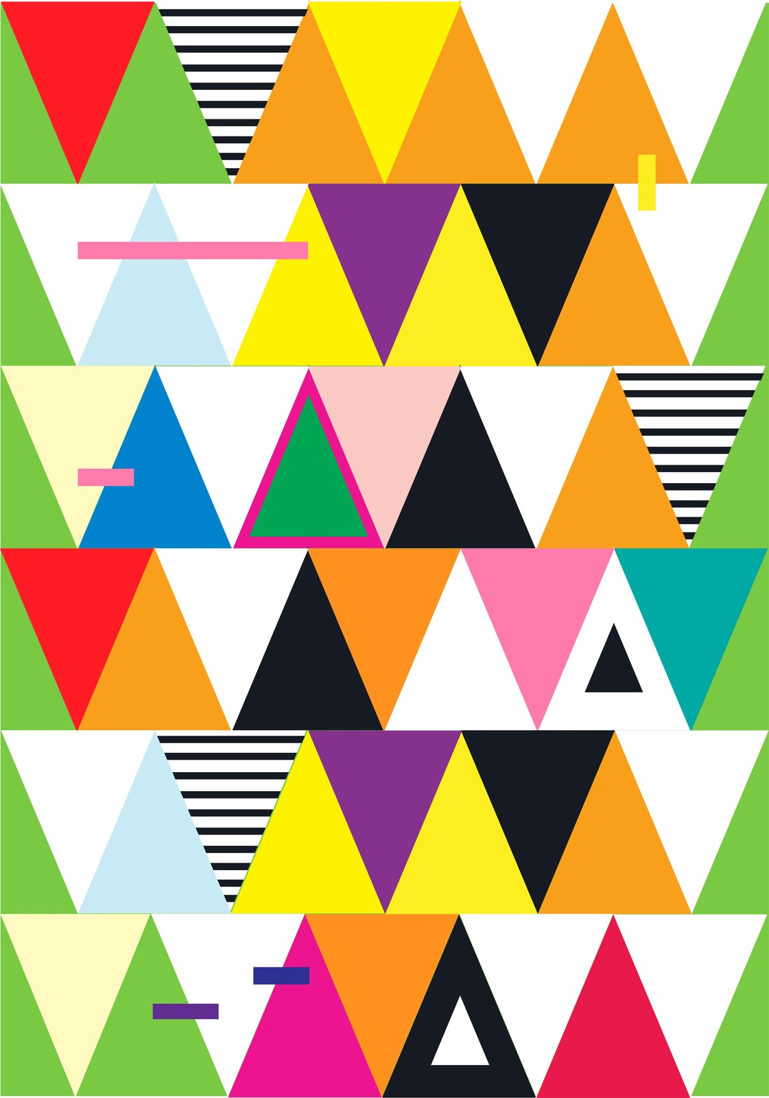 Vibrant Geometric Triangles Wall Art Wall Art