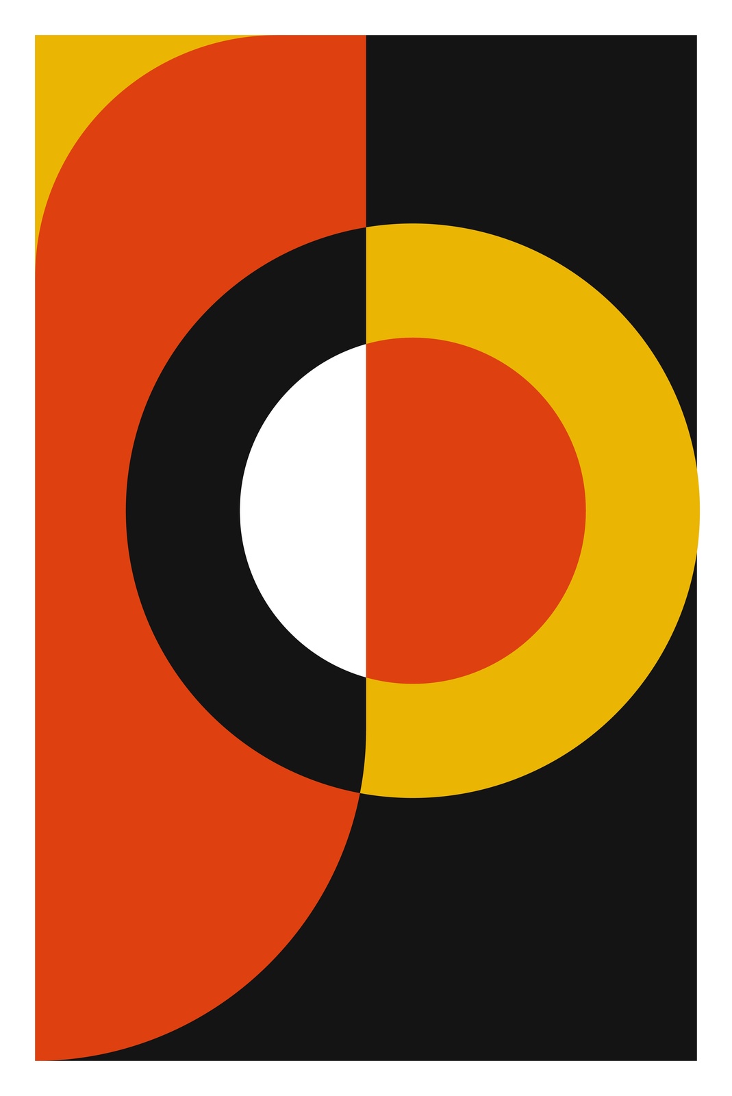 Retro Geometric Orange Yellow Abstract Wall Art