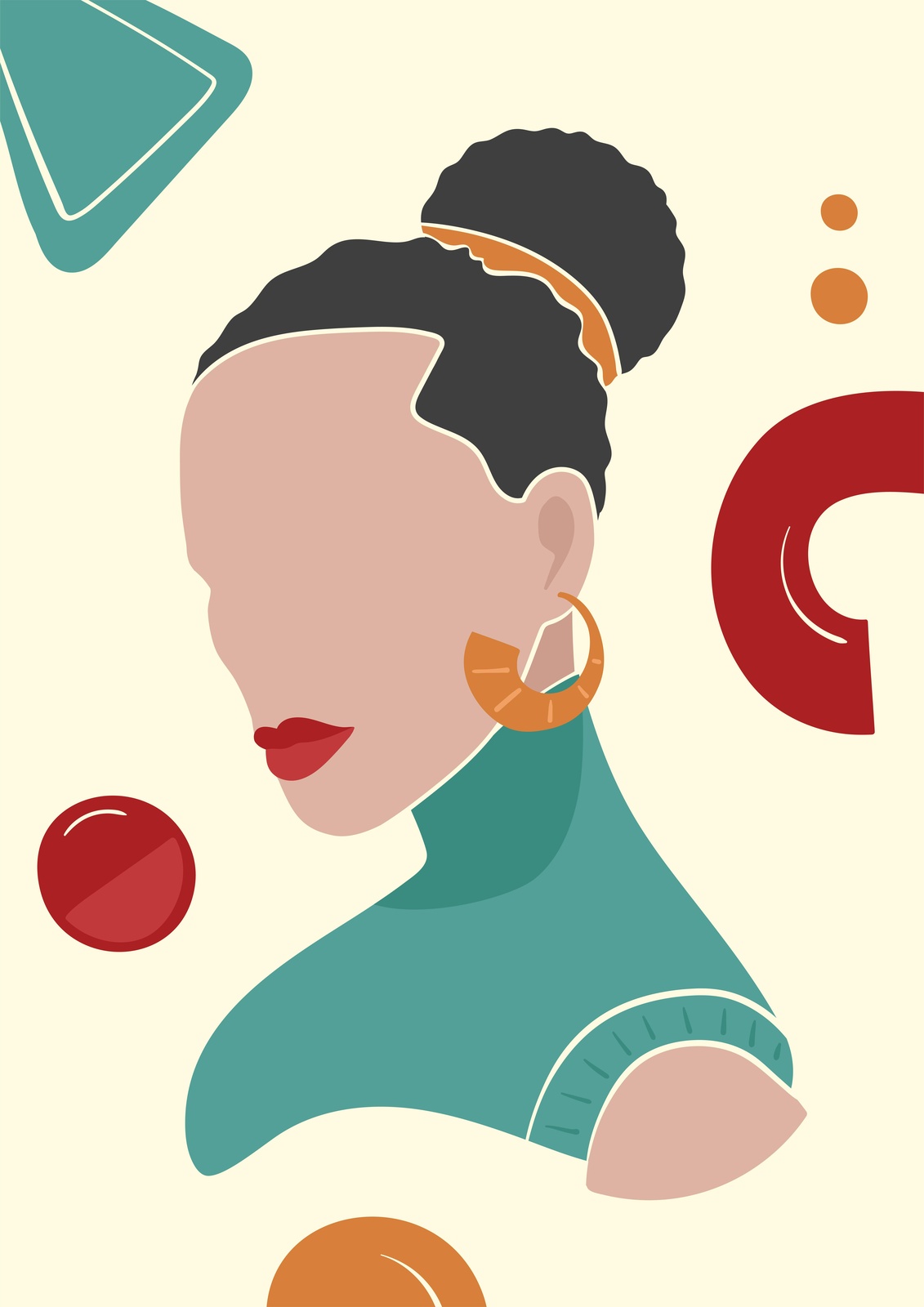 Abstract Woman Portrait Geometric Wall Art