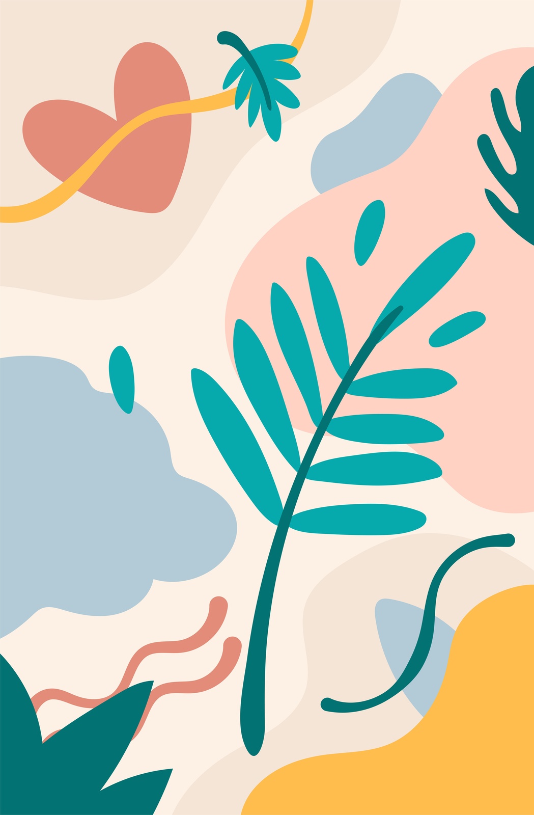 Bohemian Heart Botanical Abstract Wall Art