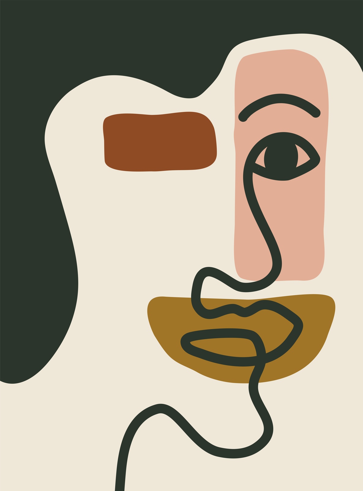 Modern Abstract Face Art Wall Art