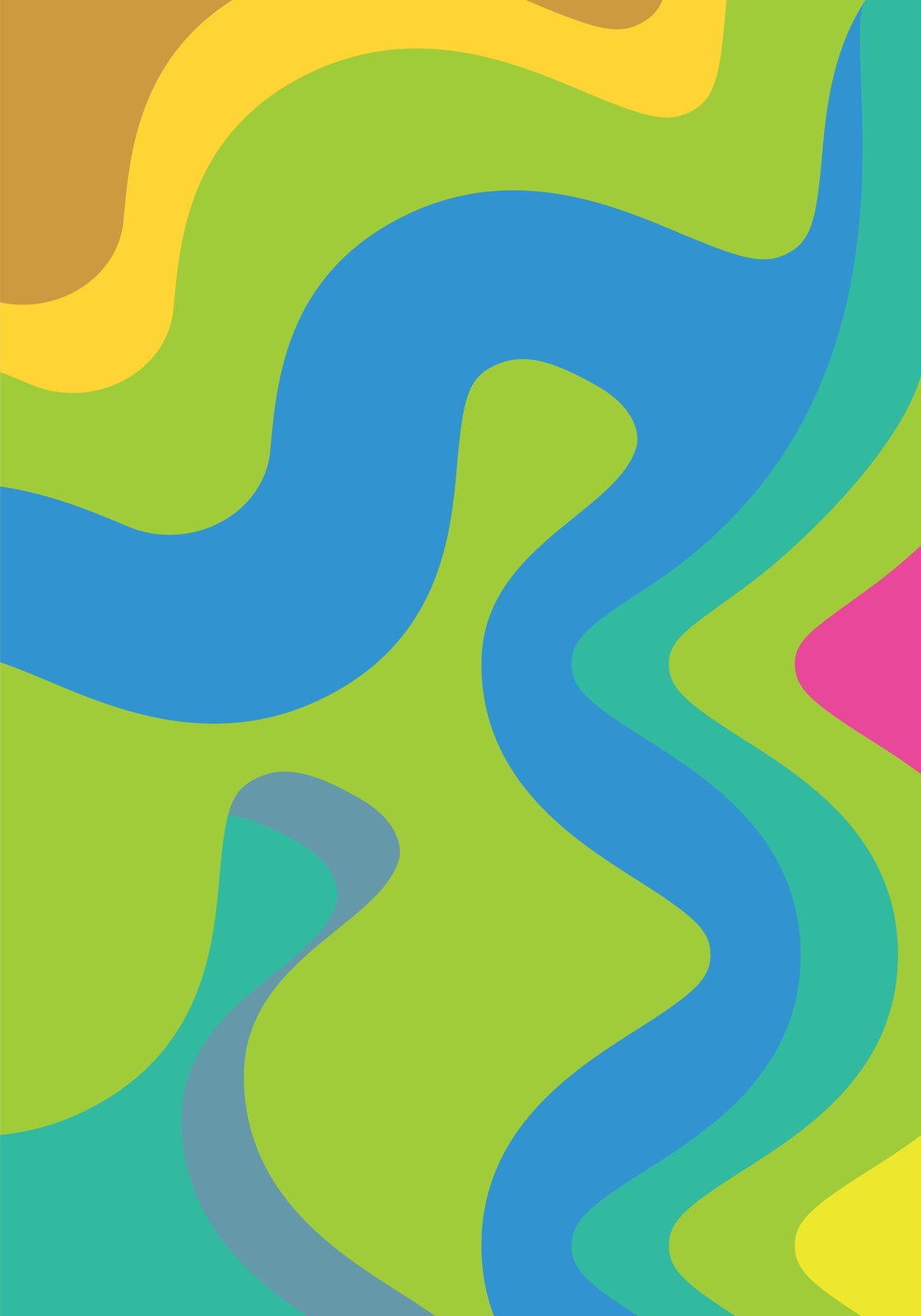 Vibrant Retro Swirls Mid-Century Modern Wall Art