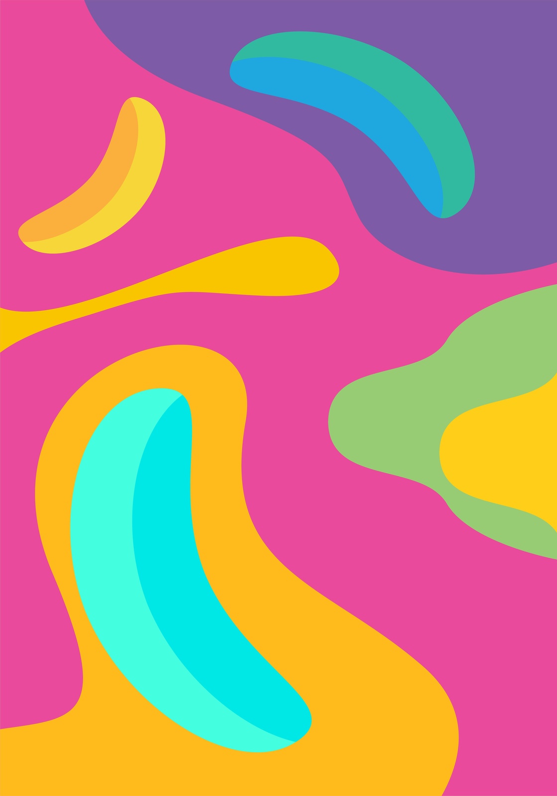 Vibrant Abstract Waves Wall Art