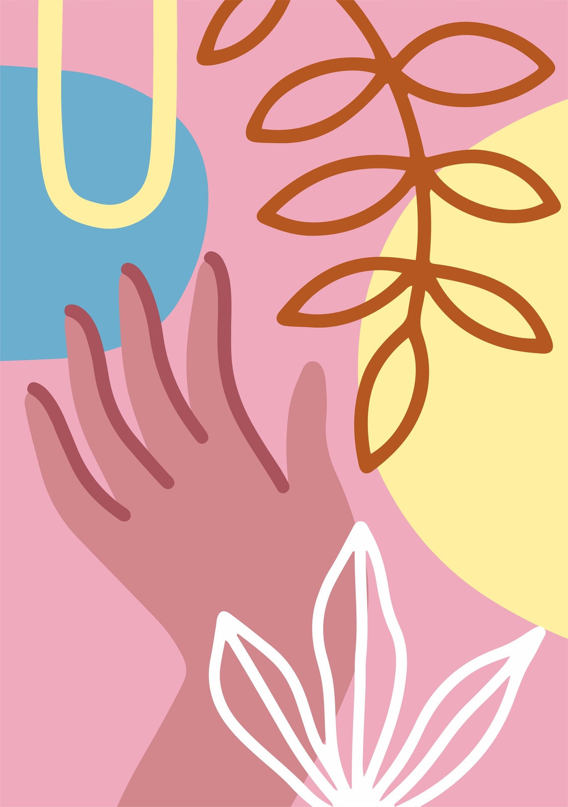 Abstract Hand & Floral Wall Art